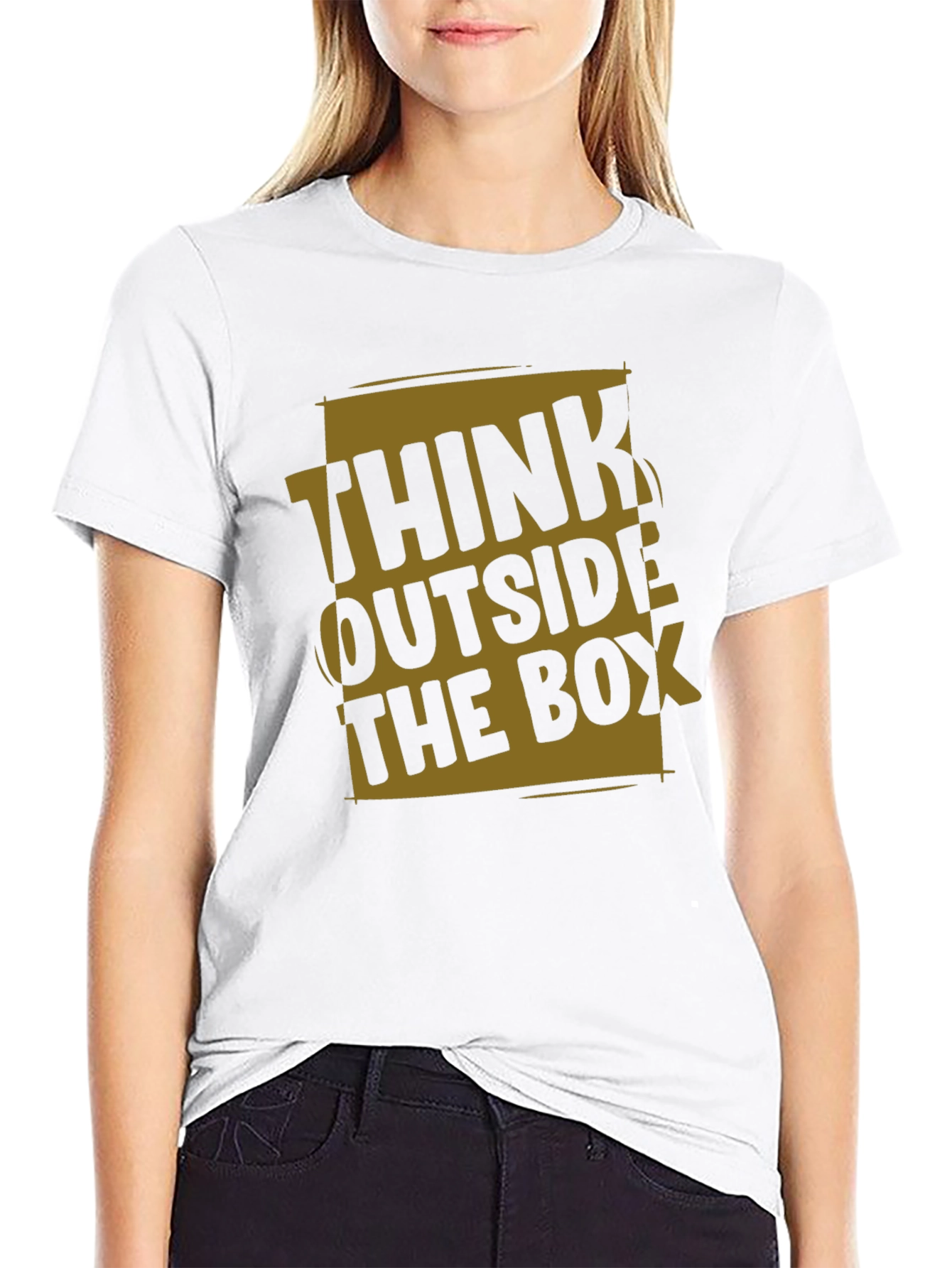 Black Think Outside the Box Graphic T-Shirt view 9