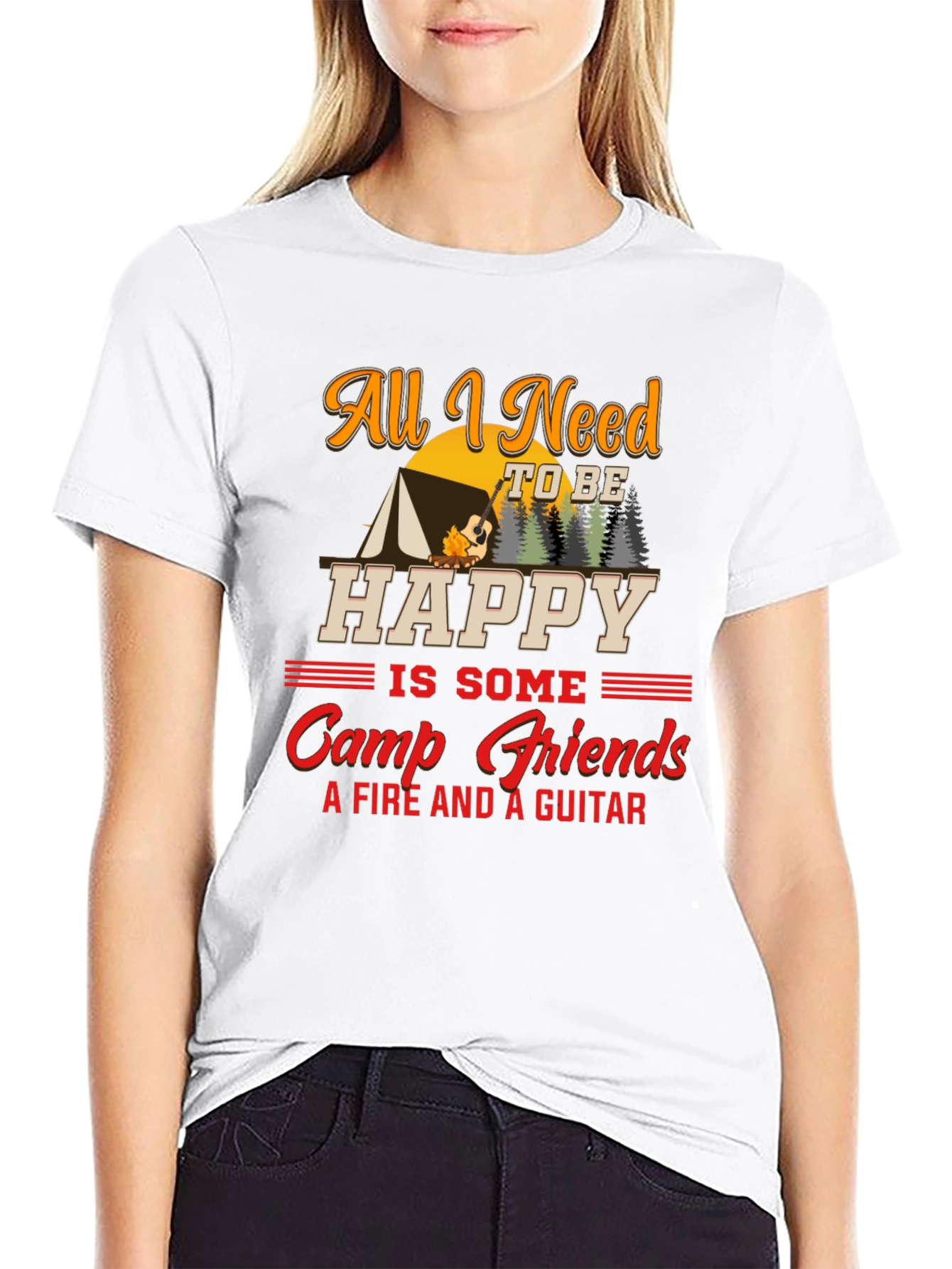 Black Camping Lover T-Shirt - All I Need to be Happy view 9