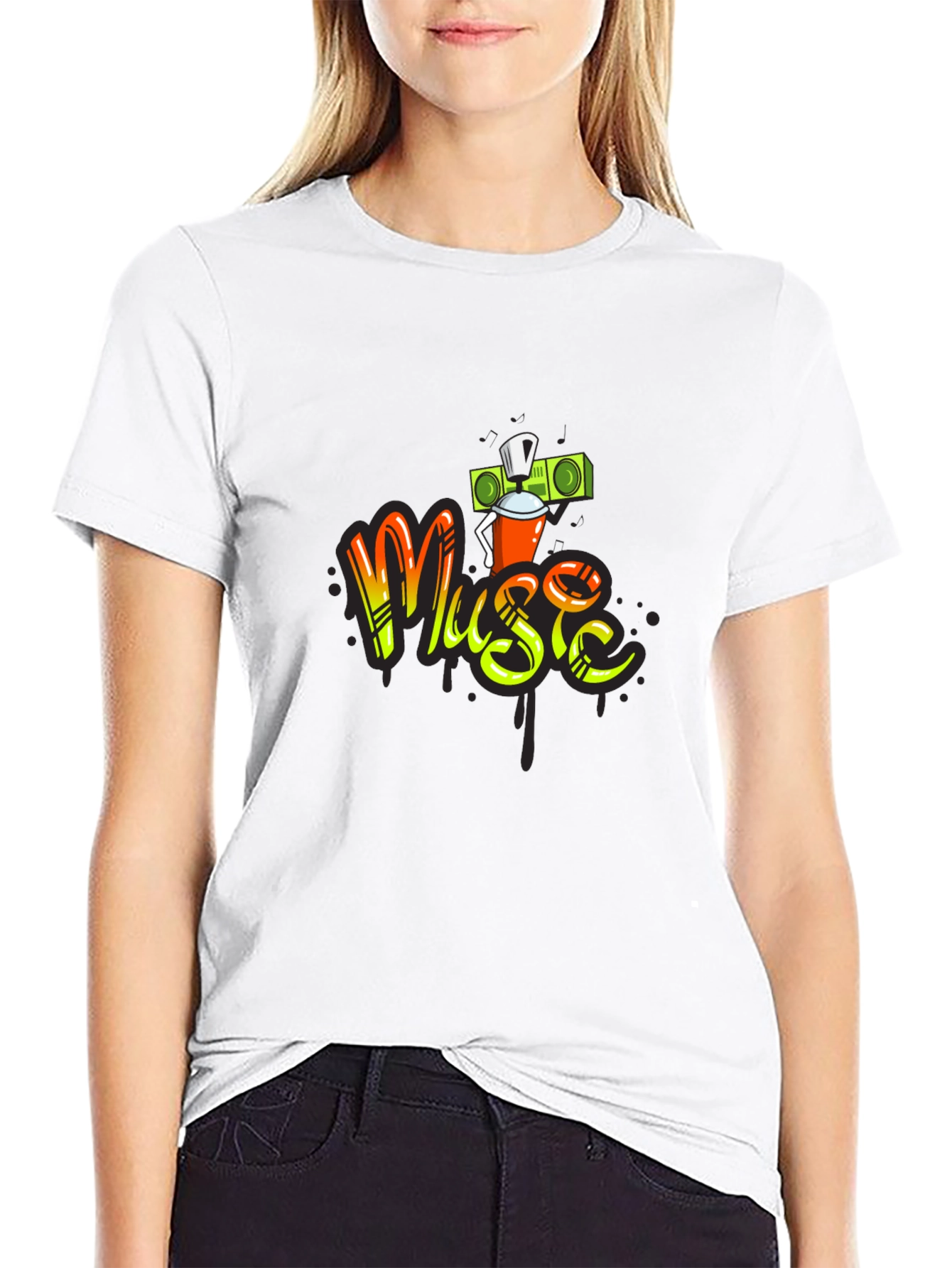 Black Music Graffiti T-Shirt - Urban Style Tee view 9