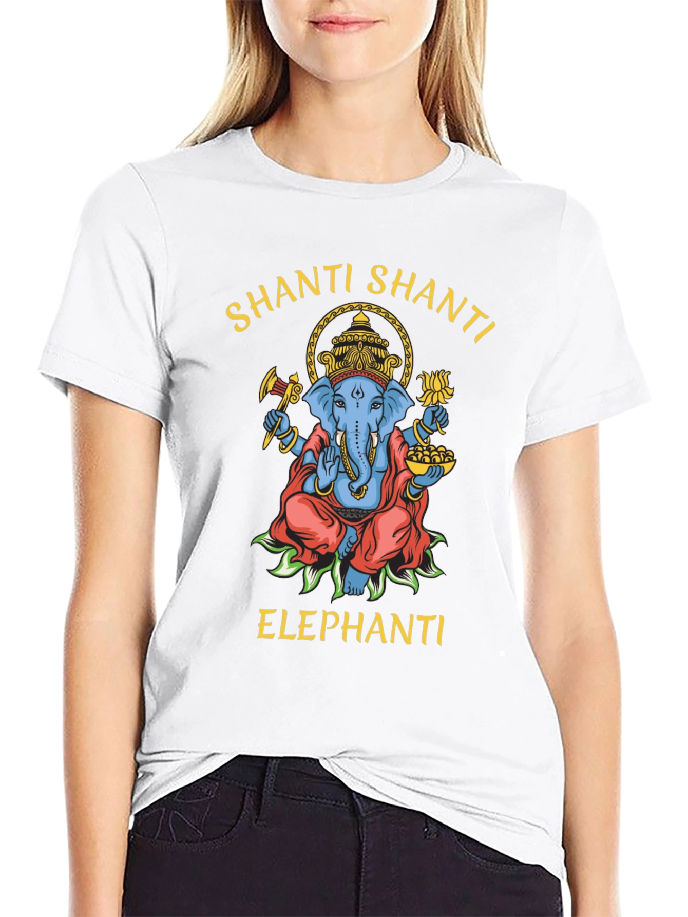 Black Shanti Elephant Graphic T-Shirt - Premium Cotton view 9