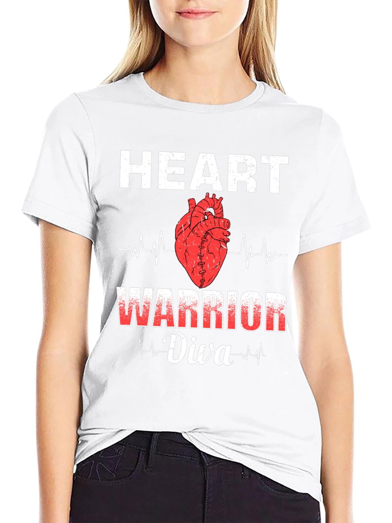 Black Heart Warrior Diva Graphic T-Shirt view 9
