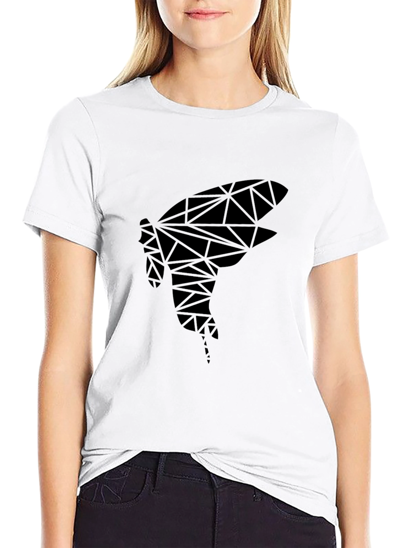 Black Geometric Insect Graphic Tee view 9