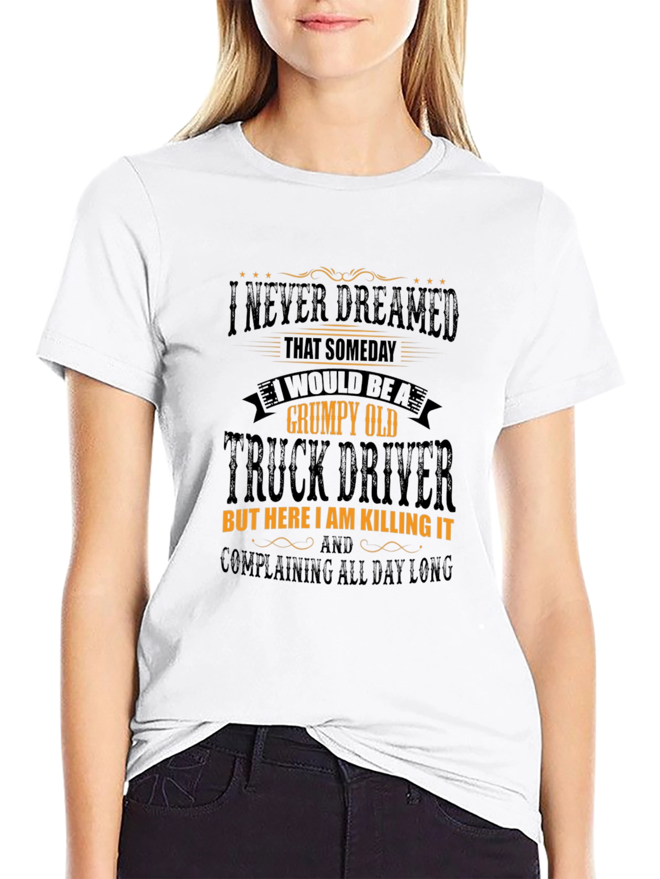 Black Grumpy Old Truck Driver T-Shirt - Novelty Tee view 9