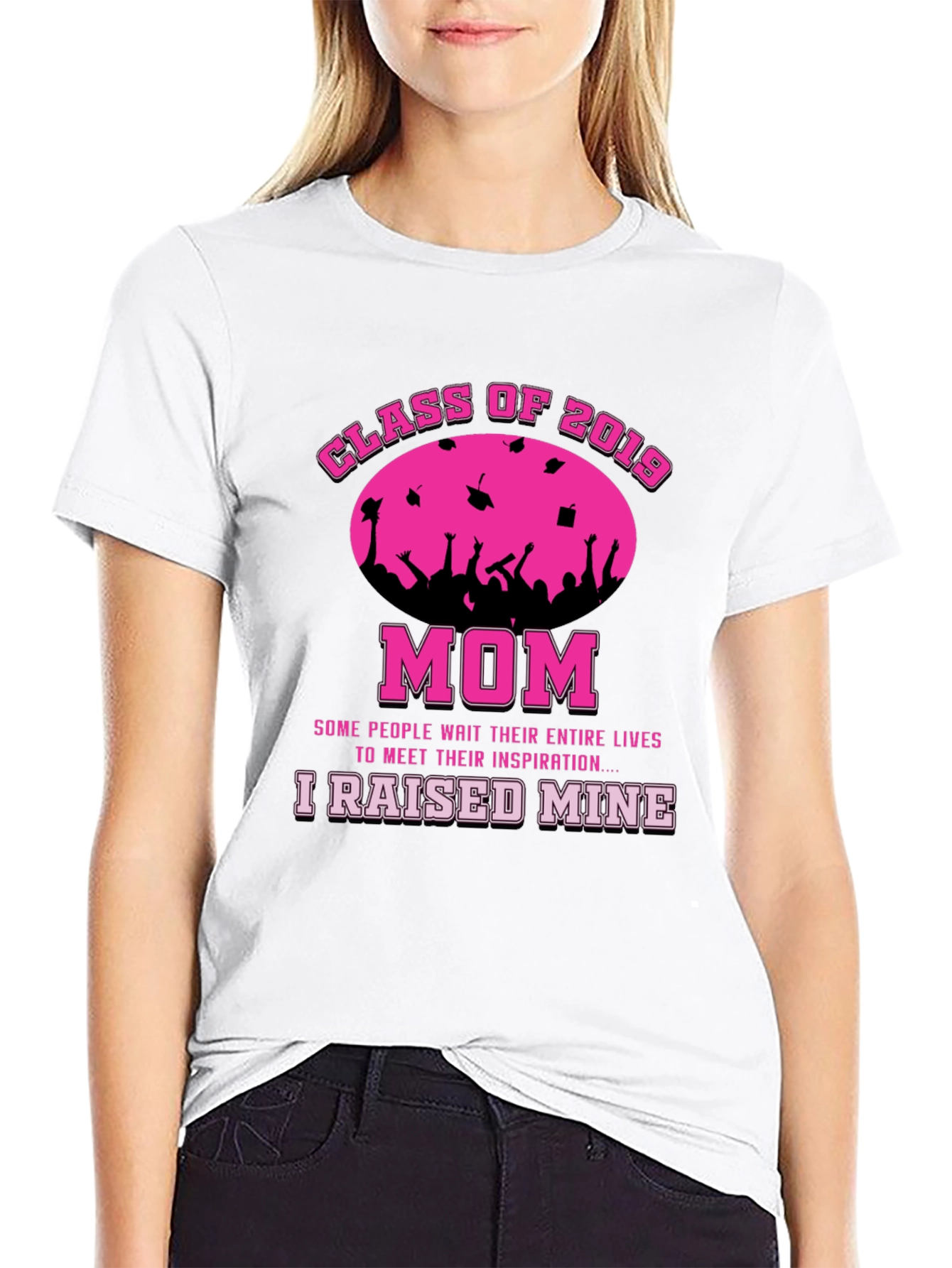 Black Class of 2019 Mom T-Shirt - Graduation Pride! view 9
