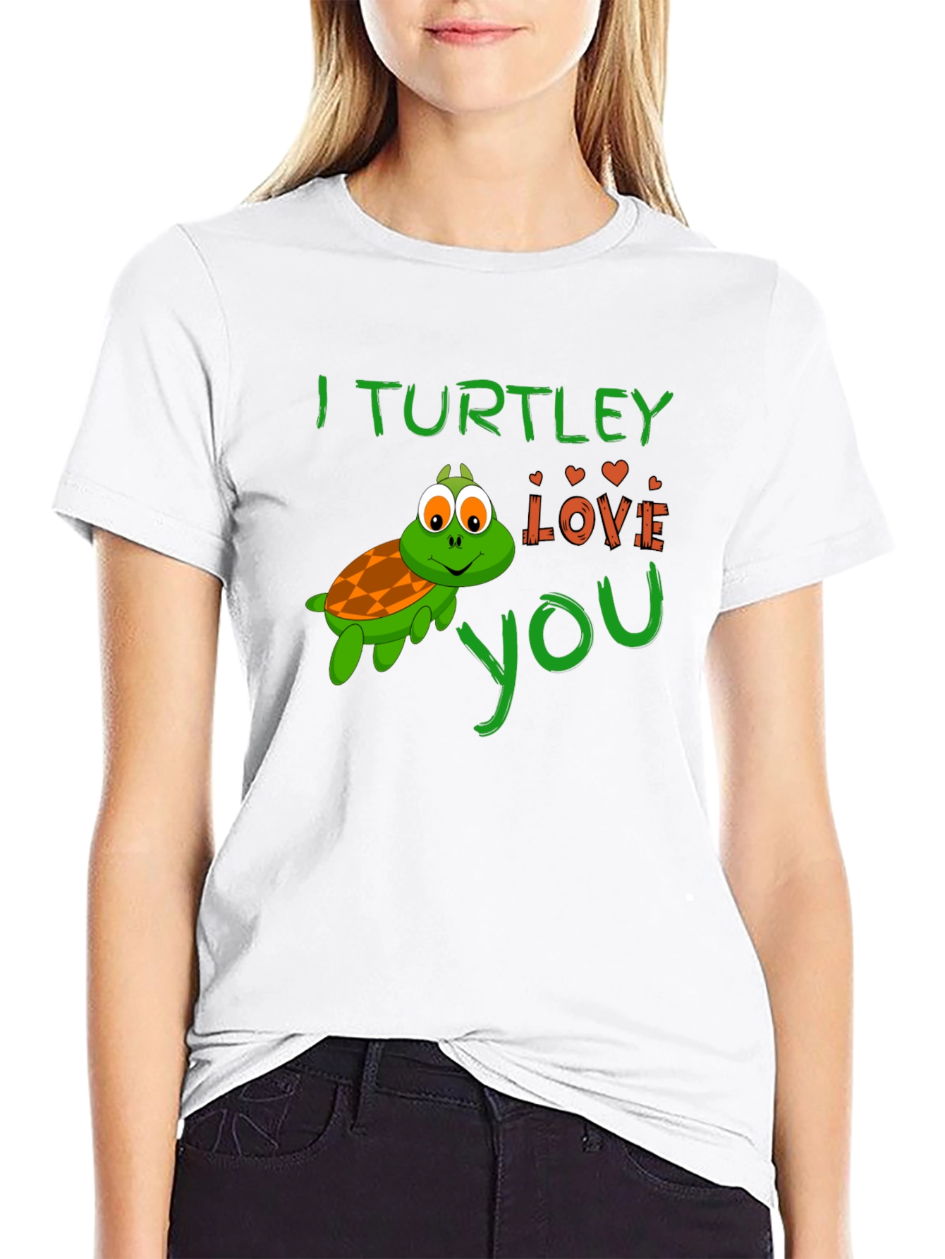Black I Turtley Love You Graphic Tee - Cute Turtle T-Shirt view 9