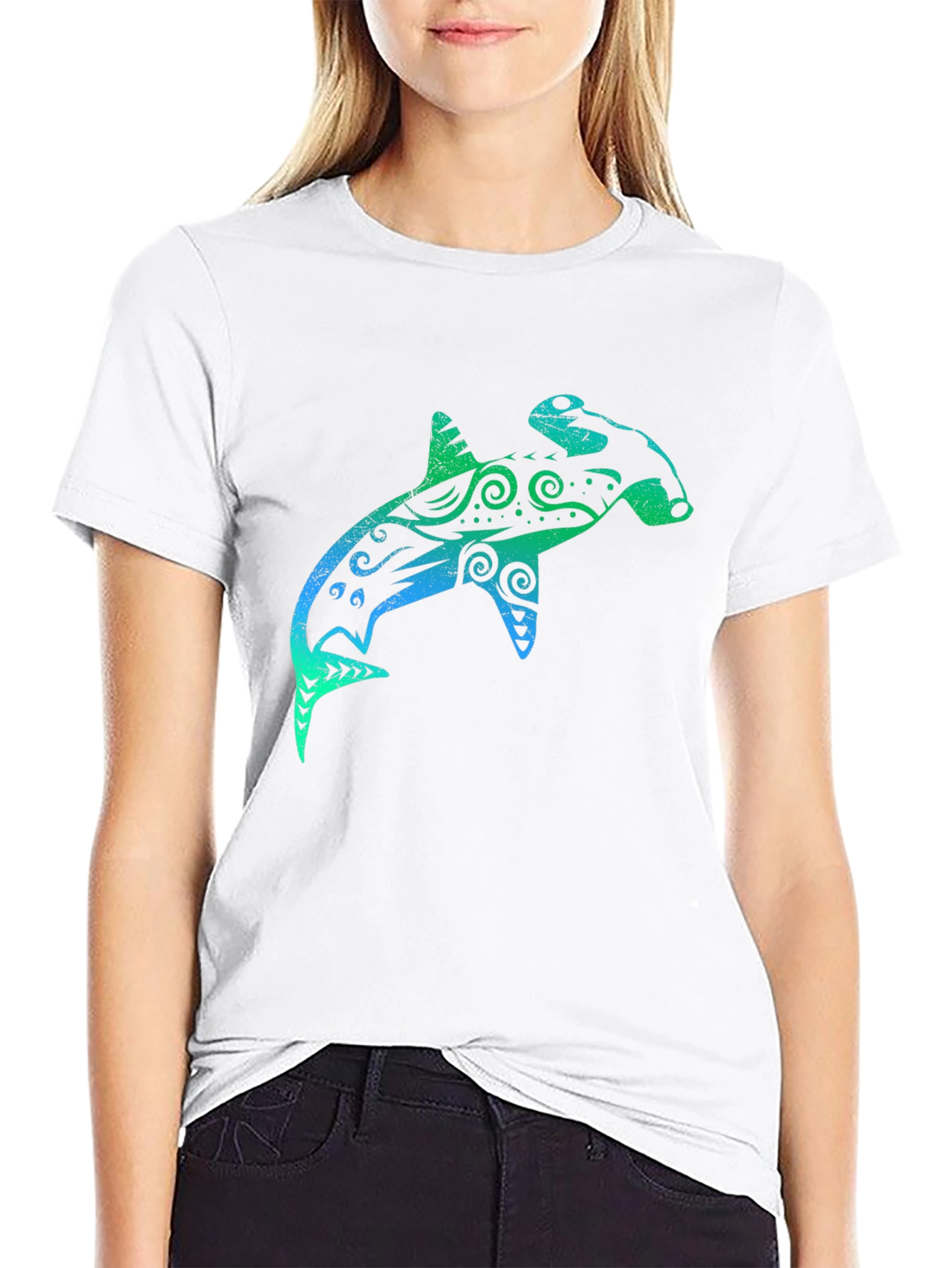 Black Hammerhead Shark Graphic T-Shirt - Black view 9
