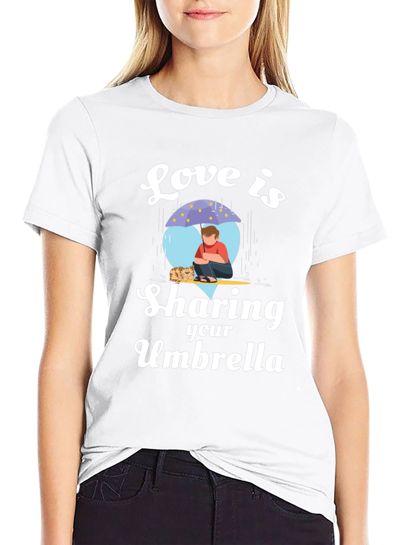 Black Love is Sharing Your Umbrella Black T-Shirt view 9