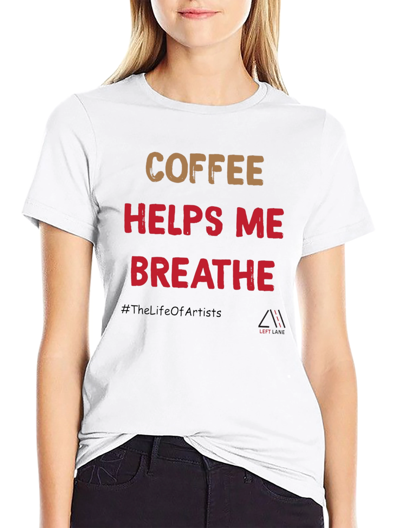 Black Coffee Helps Me Breathe Graphic T-Shirt view 9