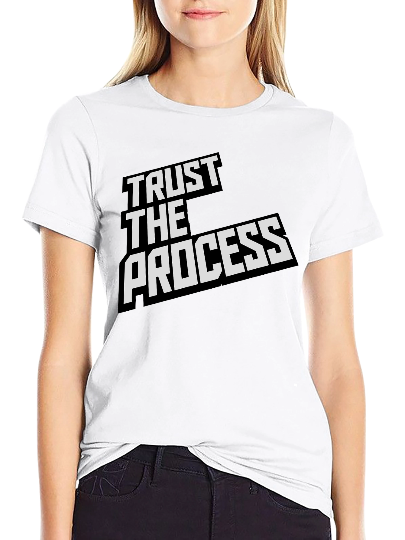 Black Trust The Process Black Graphic T-Shirt view 9