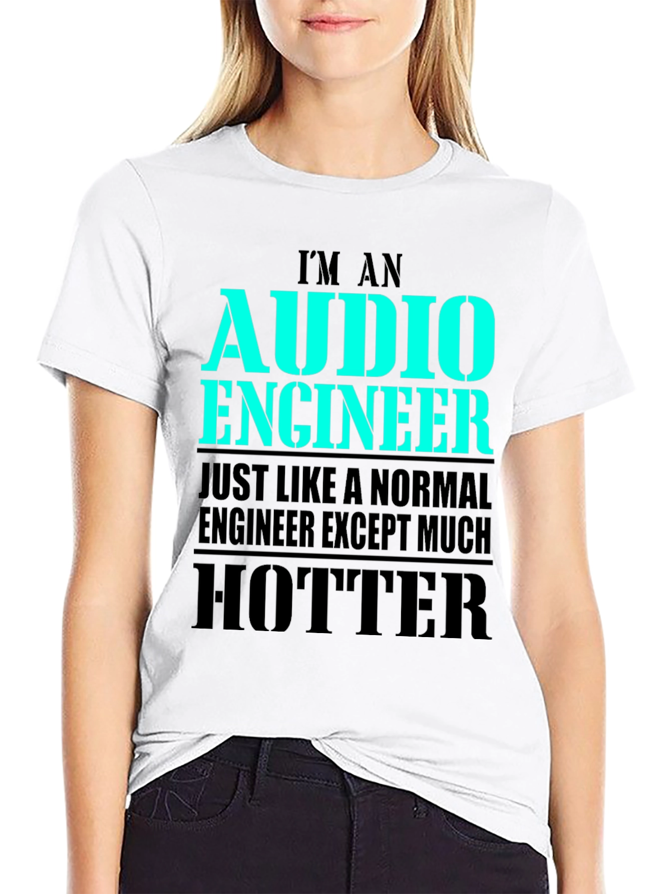Black Funny Audio Engineer T-Shirt - Hotter Than Normal Engineer view 9