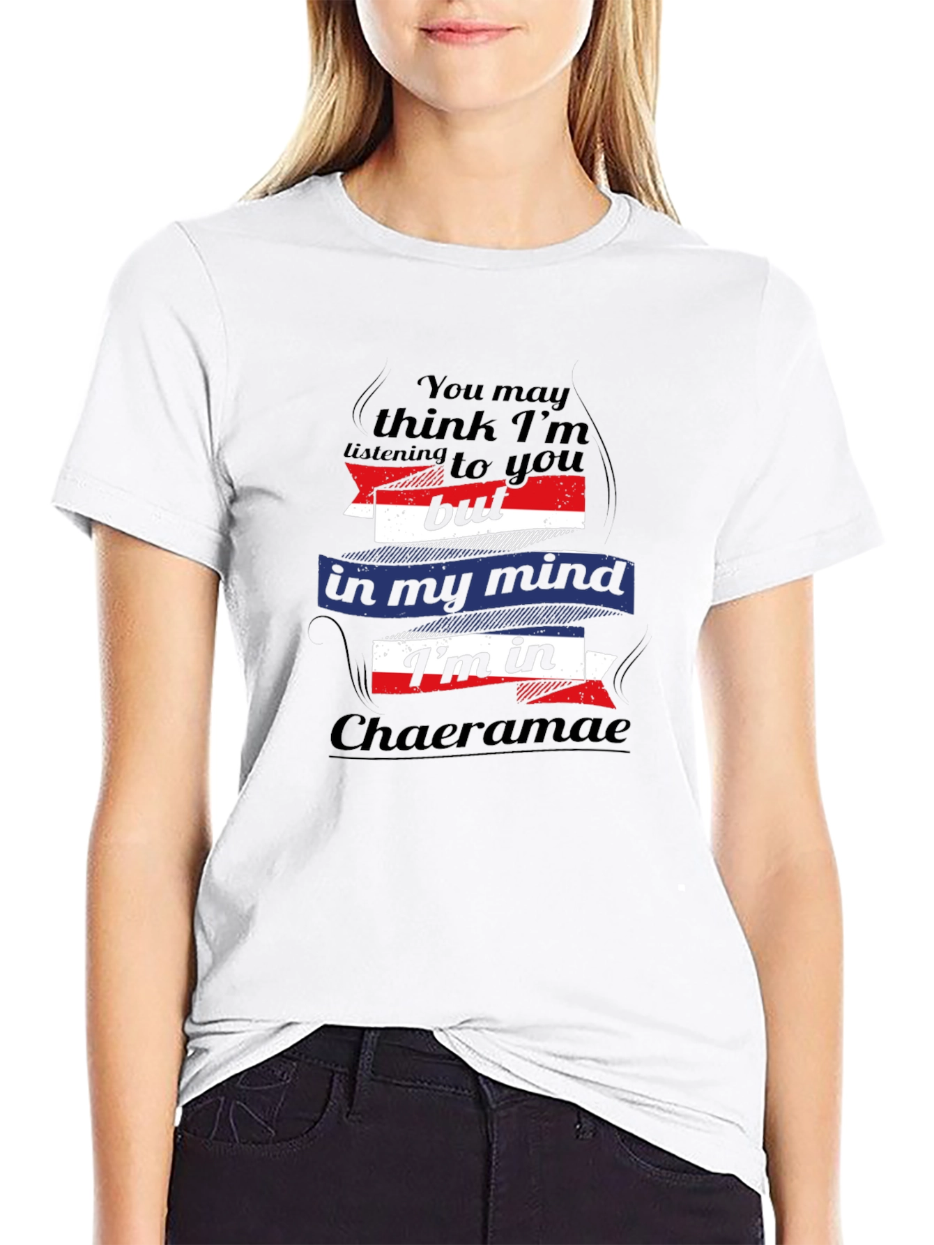 Black Chaeramae Mind Tee - Black Cotton Blend, Novelty Graphic view 9