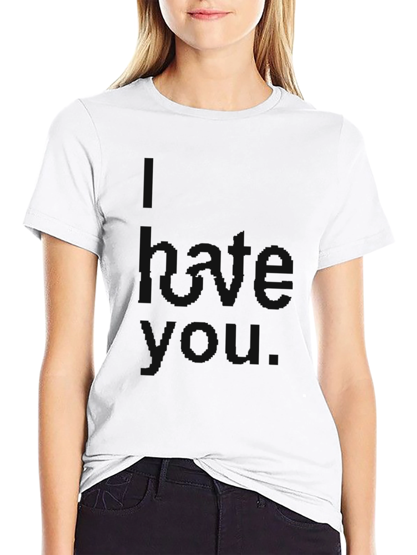 Black Men's Black Graphic Tee - I Hate You view 9
