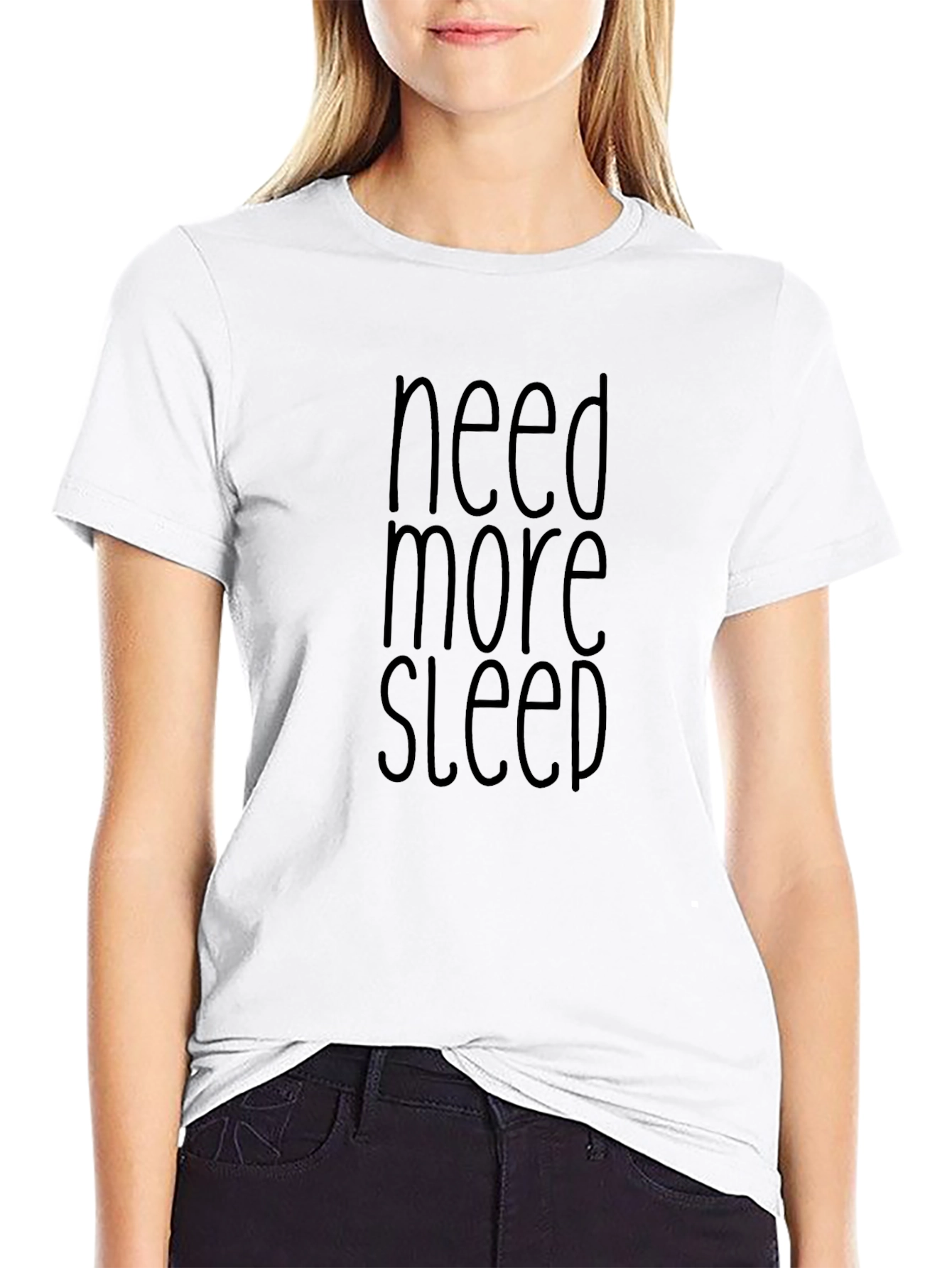 Black Need More Sleep Graphic T-Shirt - Black view 9