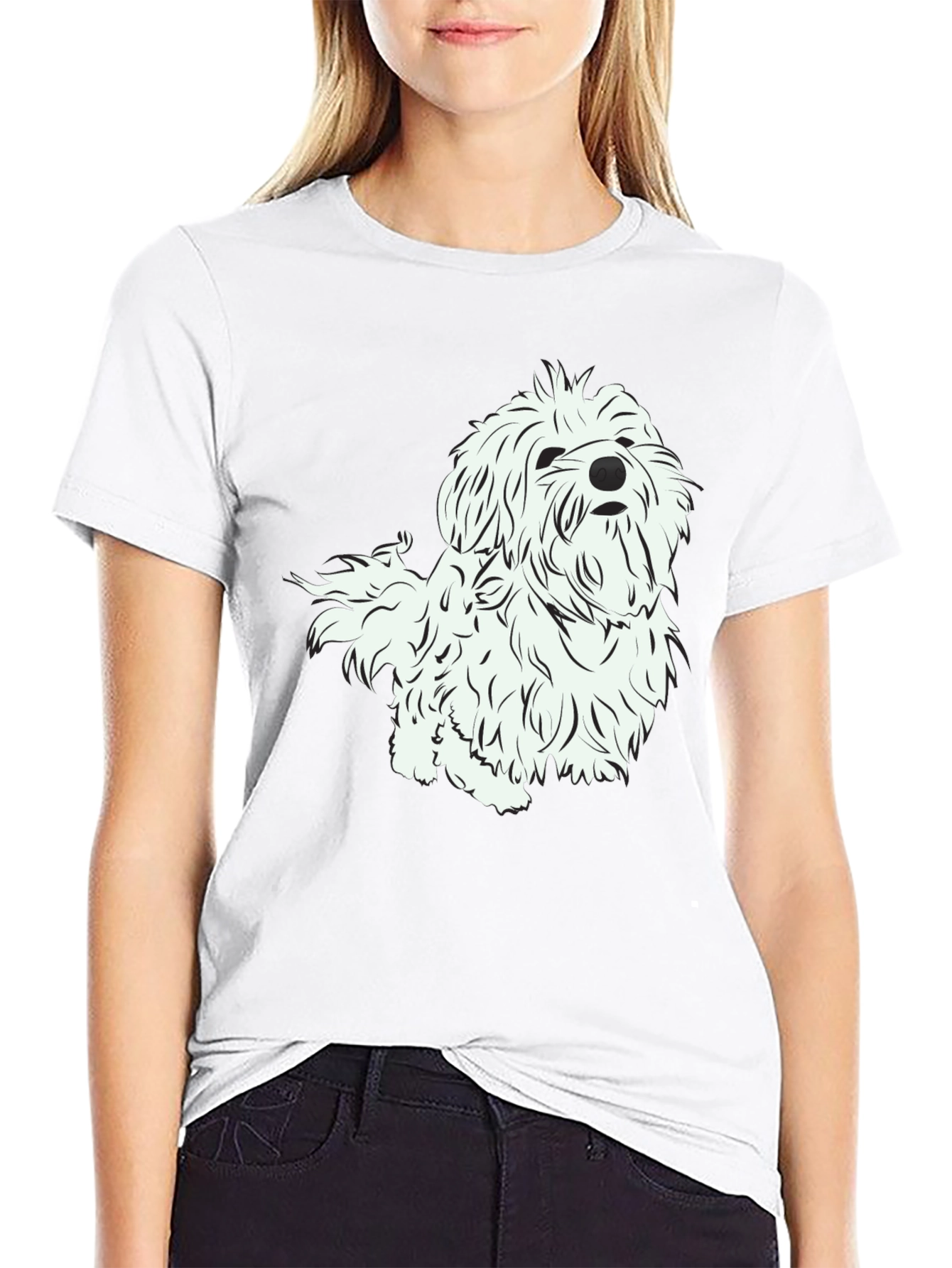 Black Dog Graphic Print Black T-Shirt view 9