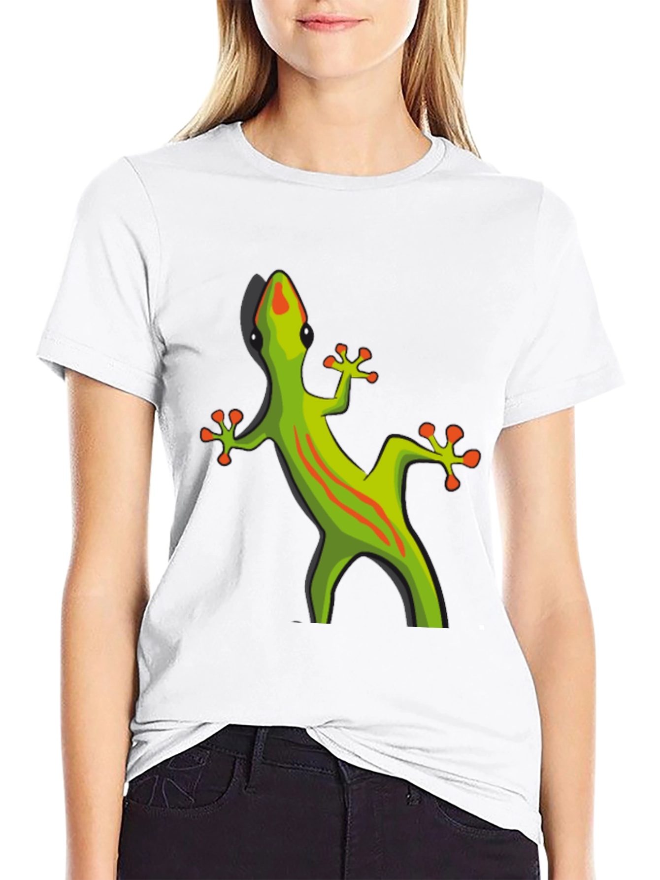 Black Black T-Shirt with Gecko Graphic view 9