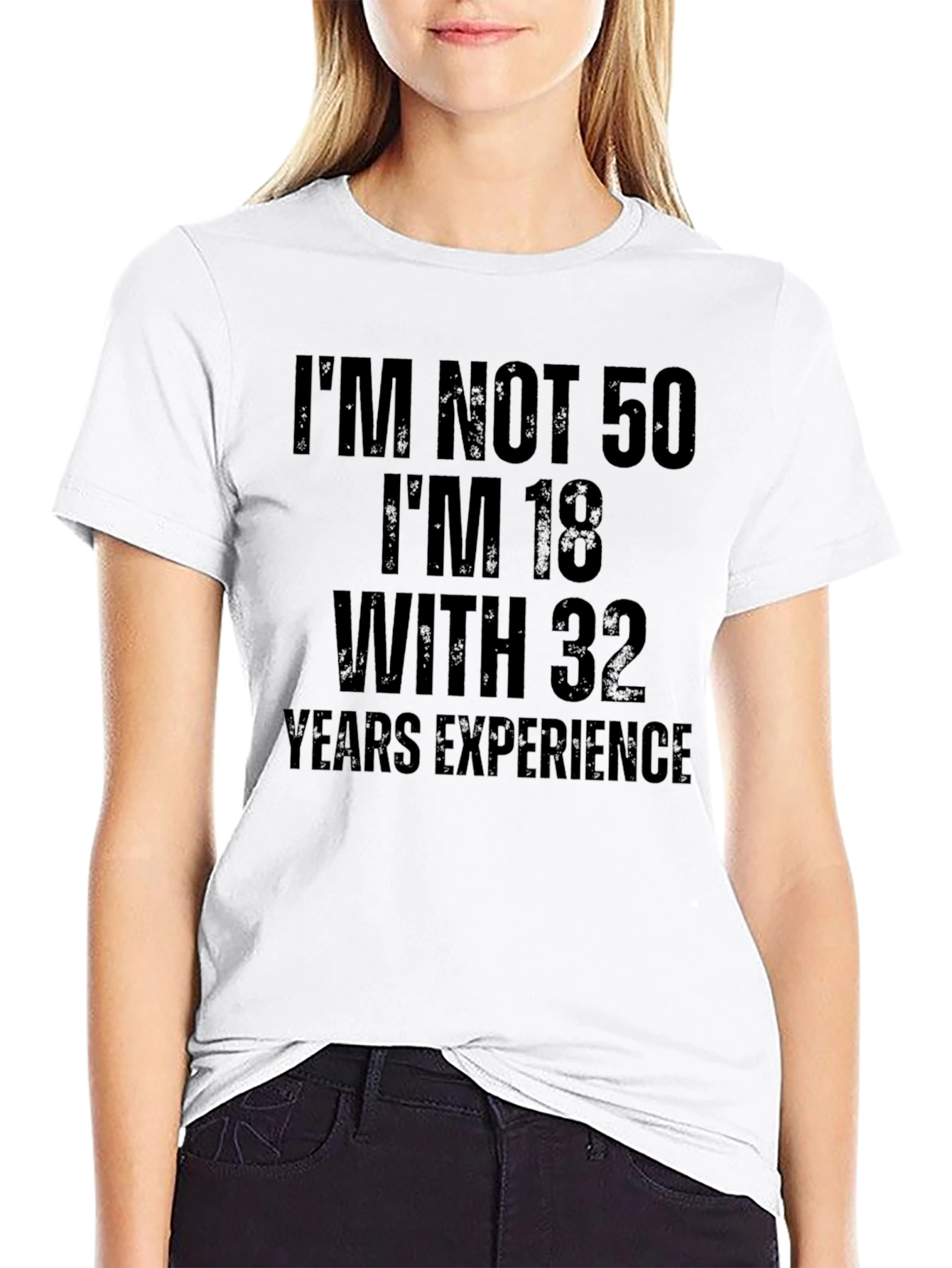 Black Funny 50th Birthday T-Shirt - 18 with 32 Years Experience view 9