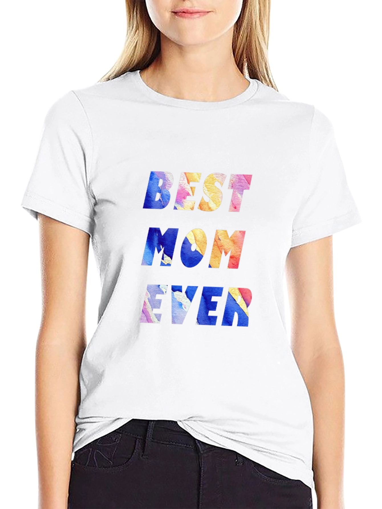 Black Best Mom Ever Graphic T-Shirt view 9