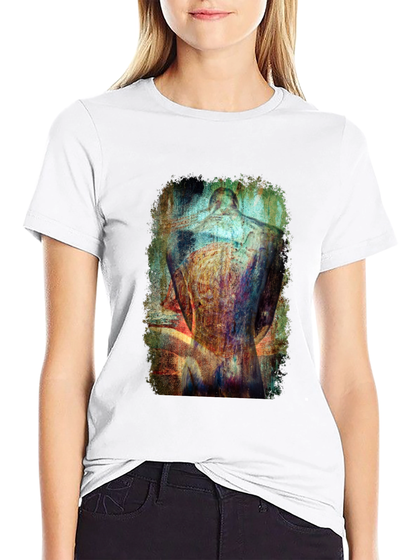 Black Abstract Back Graphic T-Shirt - Modern Art Tee view 9