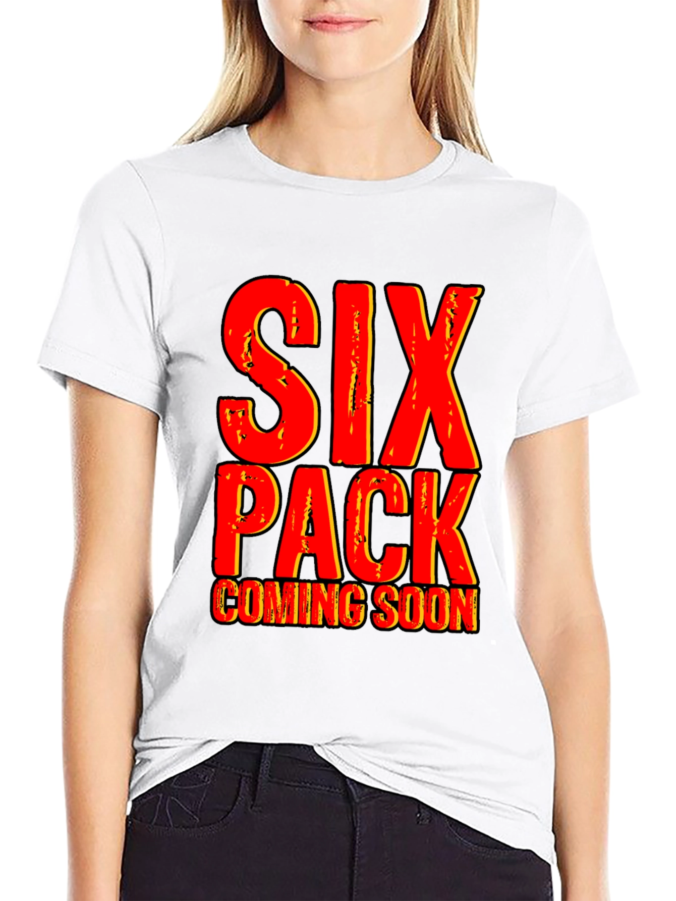 Black Six Pack Coming Soon Funny Graphic Tee view 9