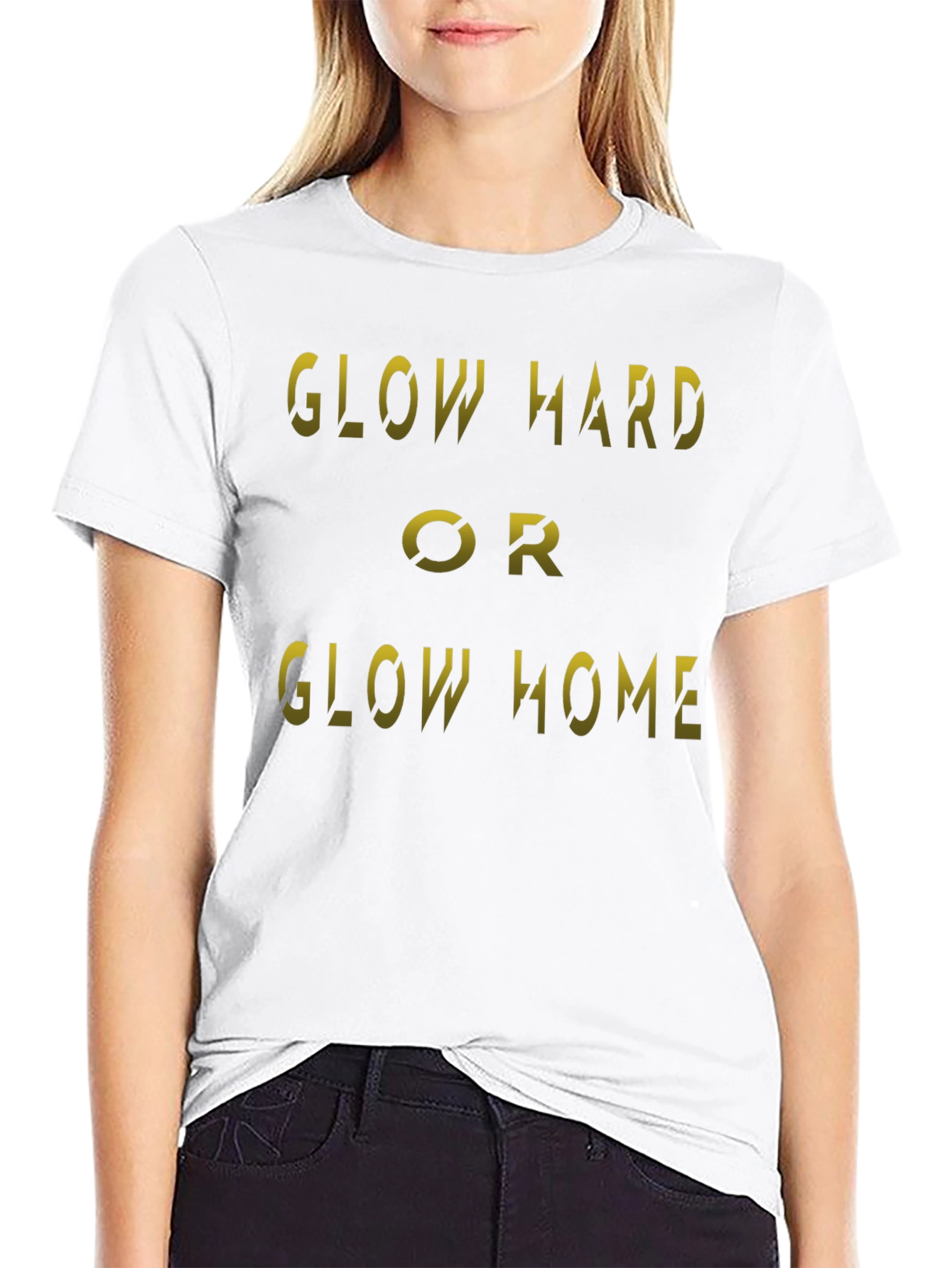 Black Glow Hard or Glow Home Black T-Shirt view 9