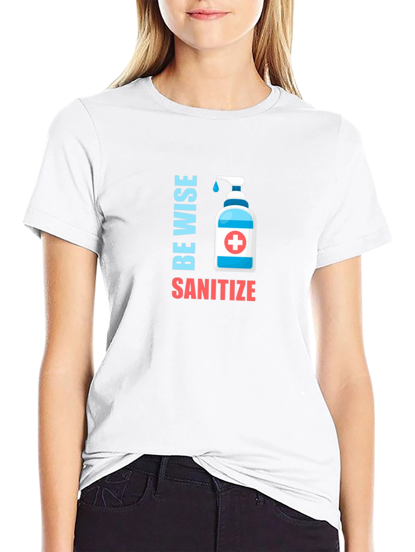Black Be Wise Sanitize Graphic T-Shirt view 9