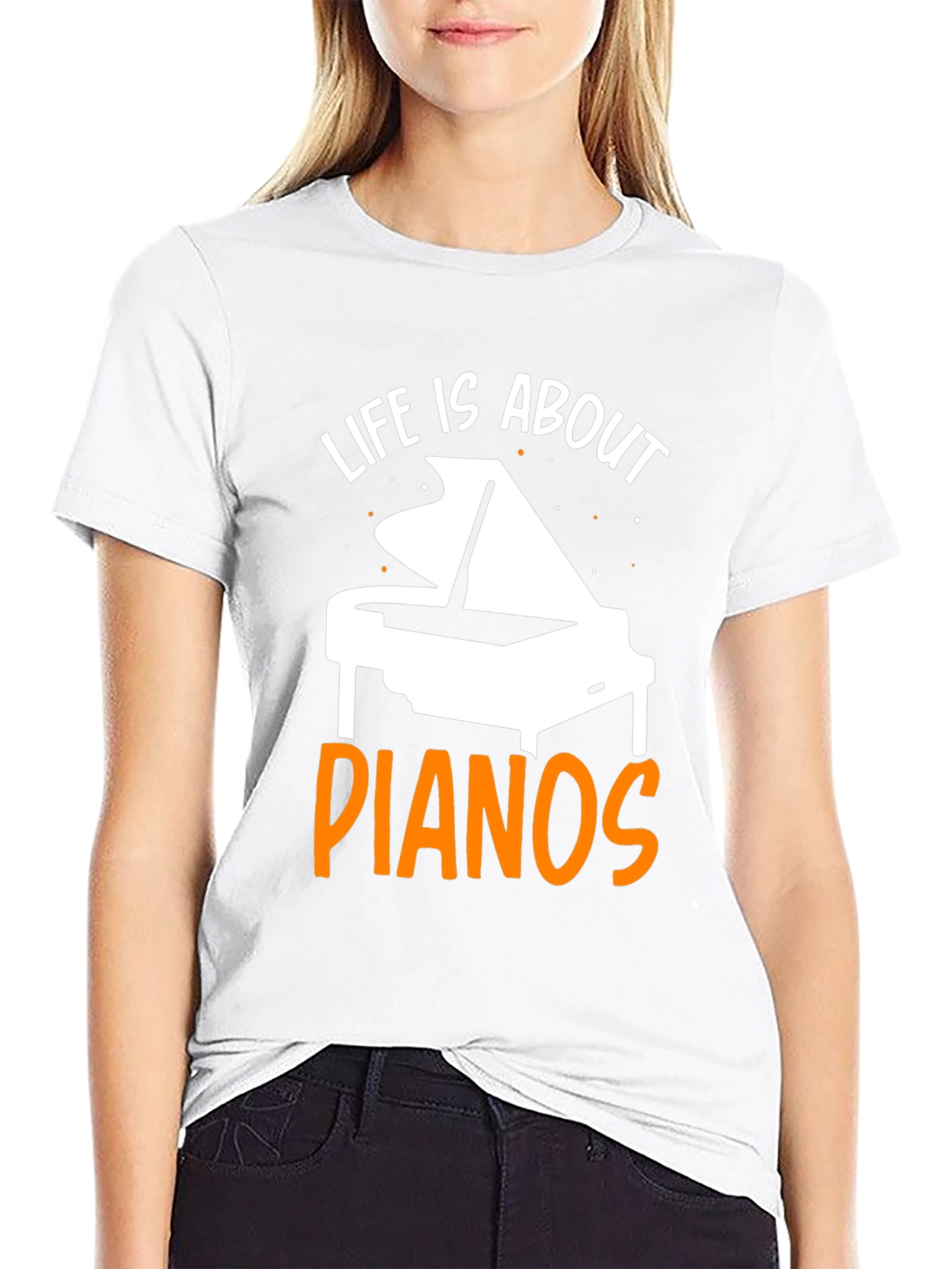 Black Life Is About Pianos Black T-Shirt view 9