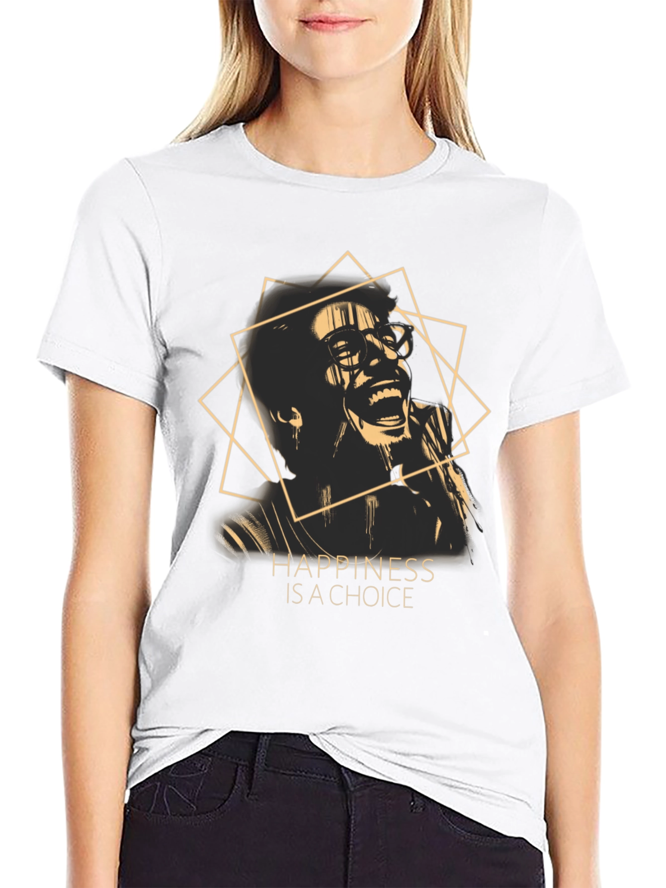 Black Happiness is a Choice Graphic T-Shirt view 9