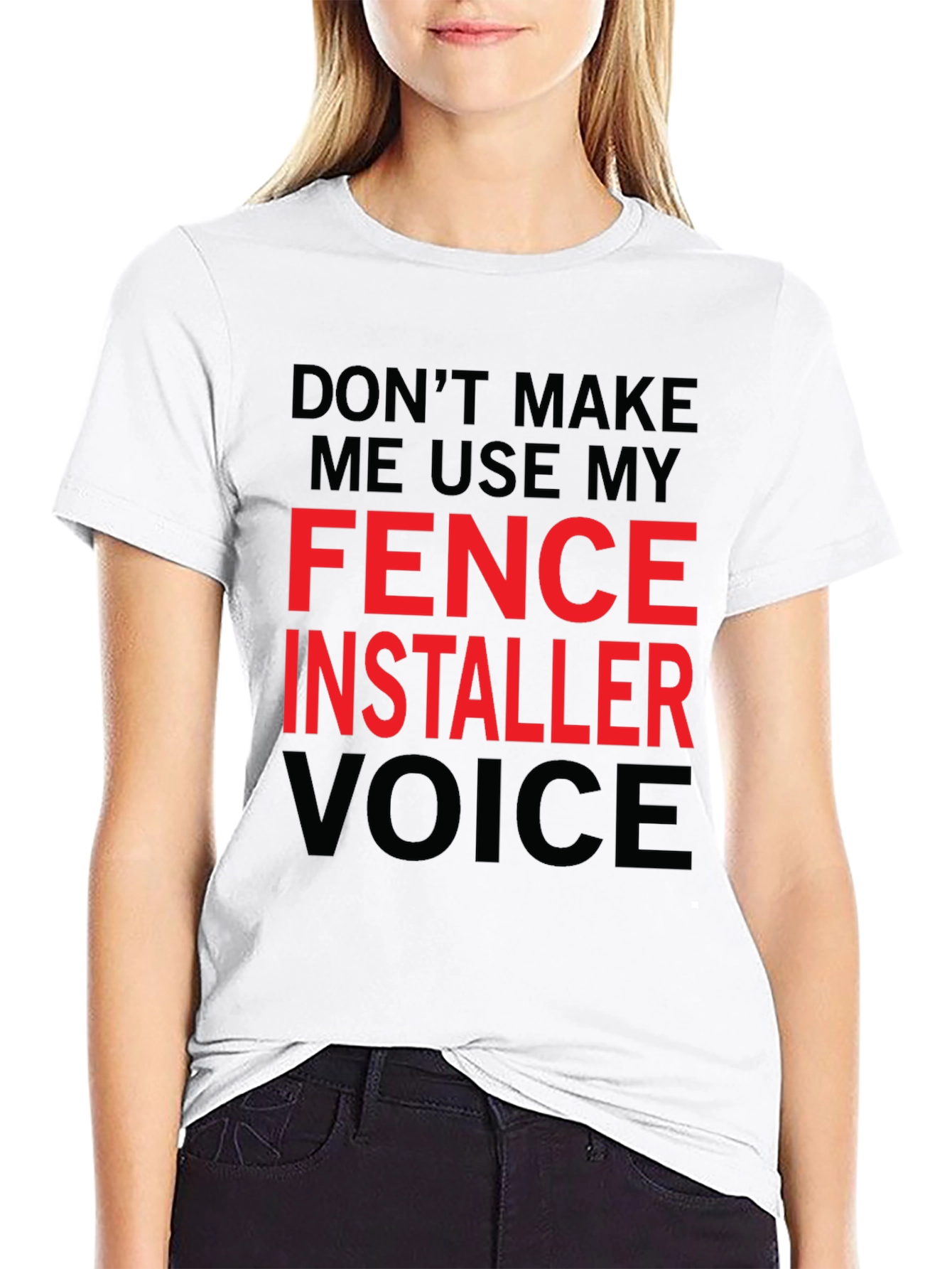 Black Fence Installer Voice Graphic Tee view 9