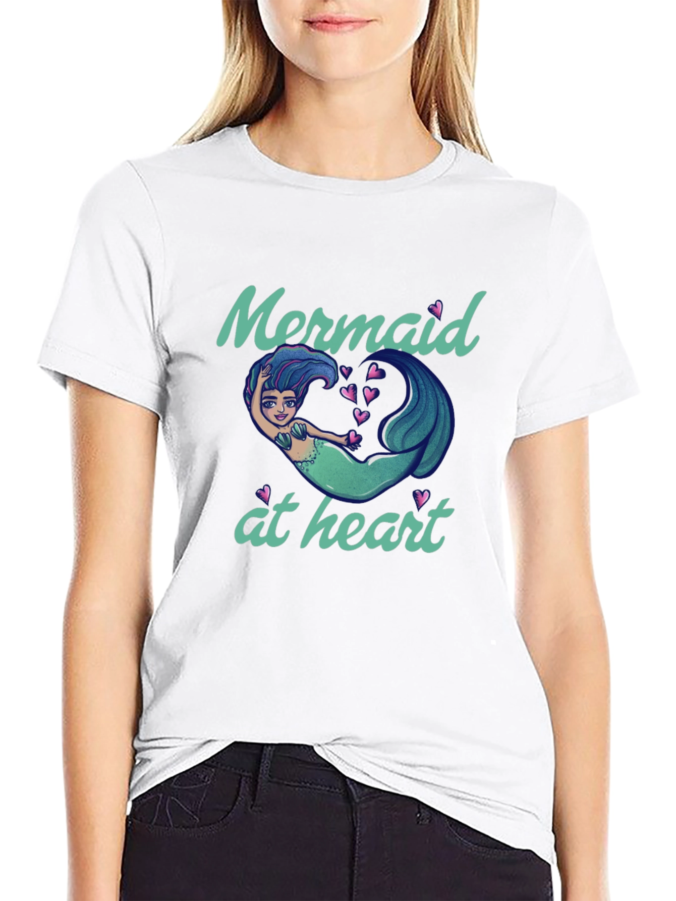Black Mermaid At Heart Graphic Tee view 9