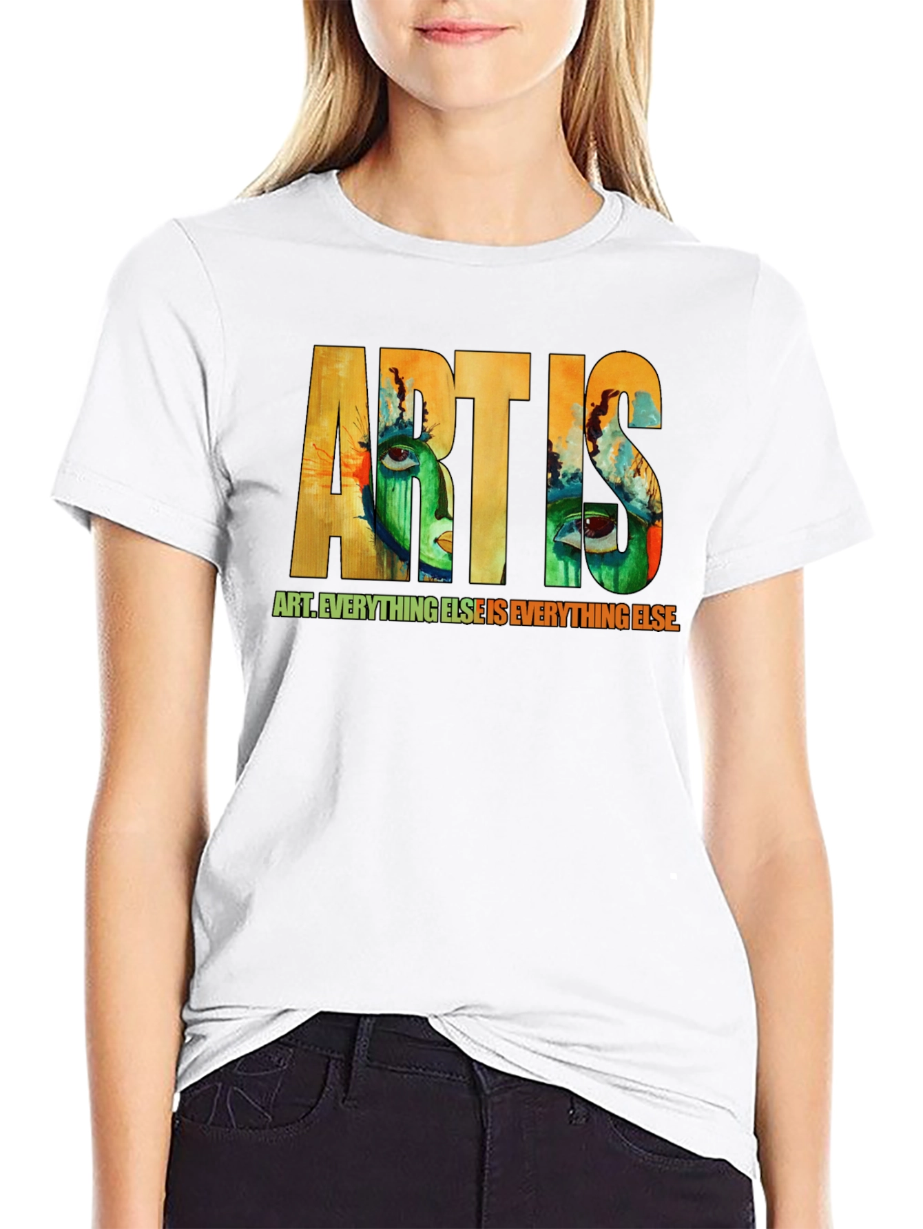 Black Abstract Art T-Shirt - Express Yourself view 9