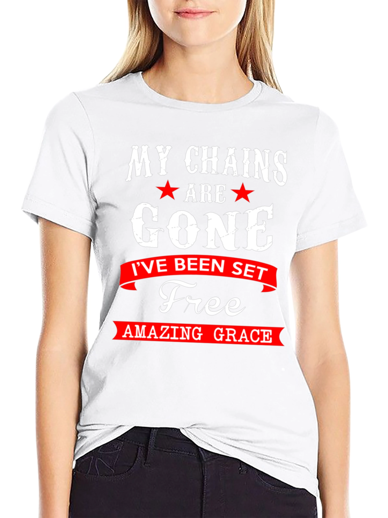 Black My Chains are Gone T-Shirt - Amazing Grace view 9