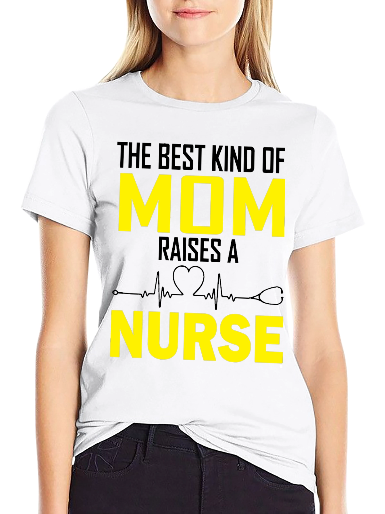 Black Best Mom Nurse T-Shirt view 9