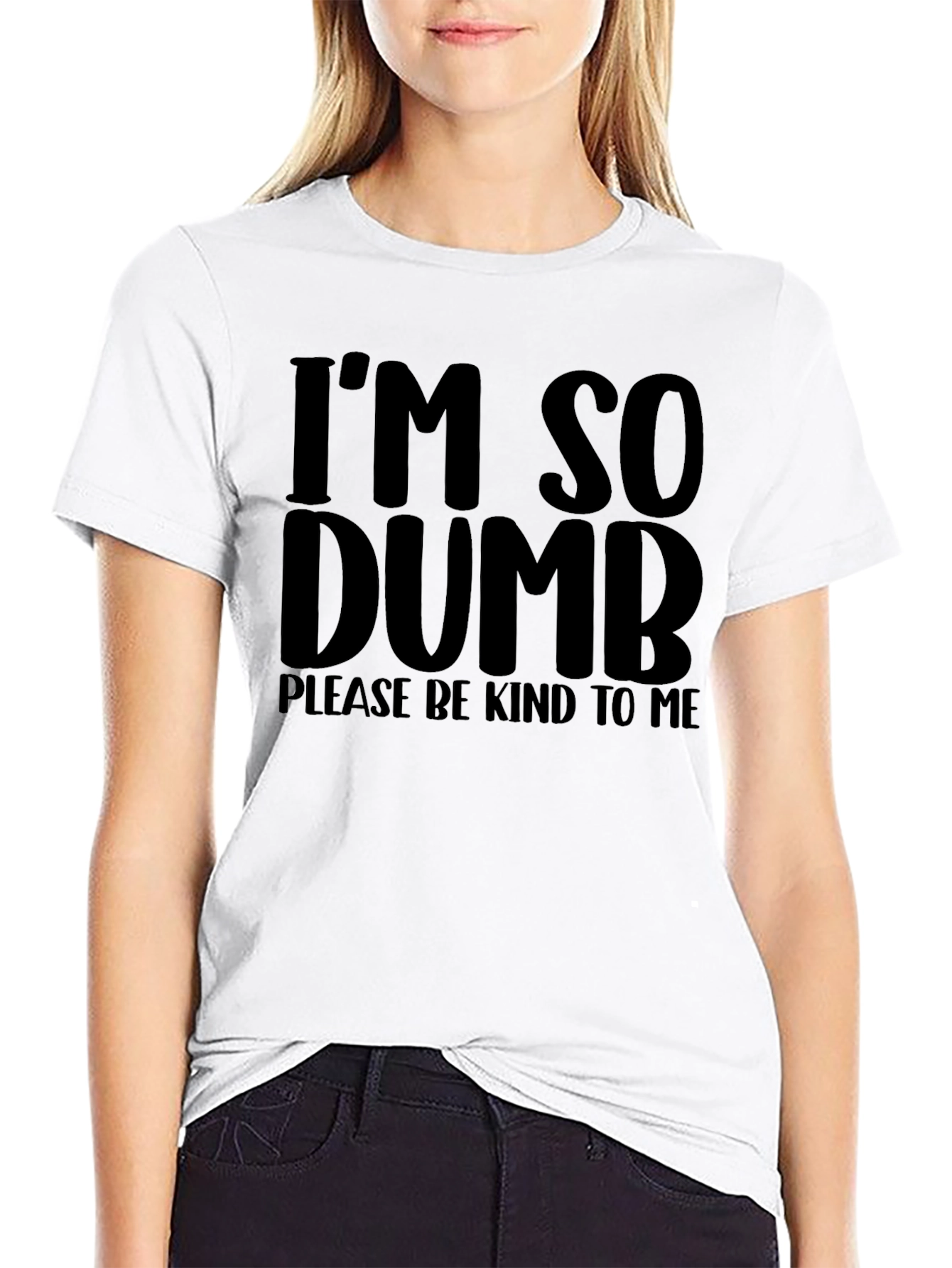 Black I'm So Dumb Graphic Tee - Funny Slogan T-Shirt view 9