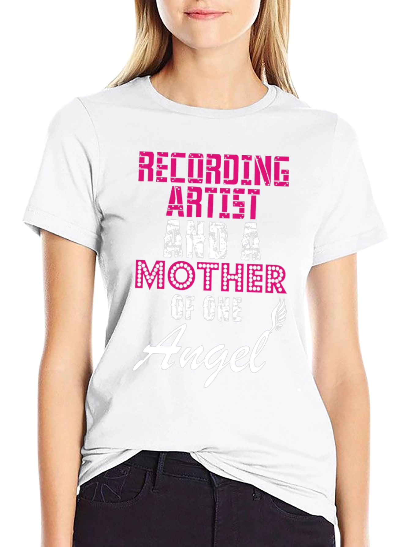 Black Recording Artist & A Mother Of One Angel T-Shirt view 9