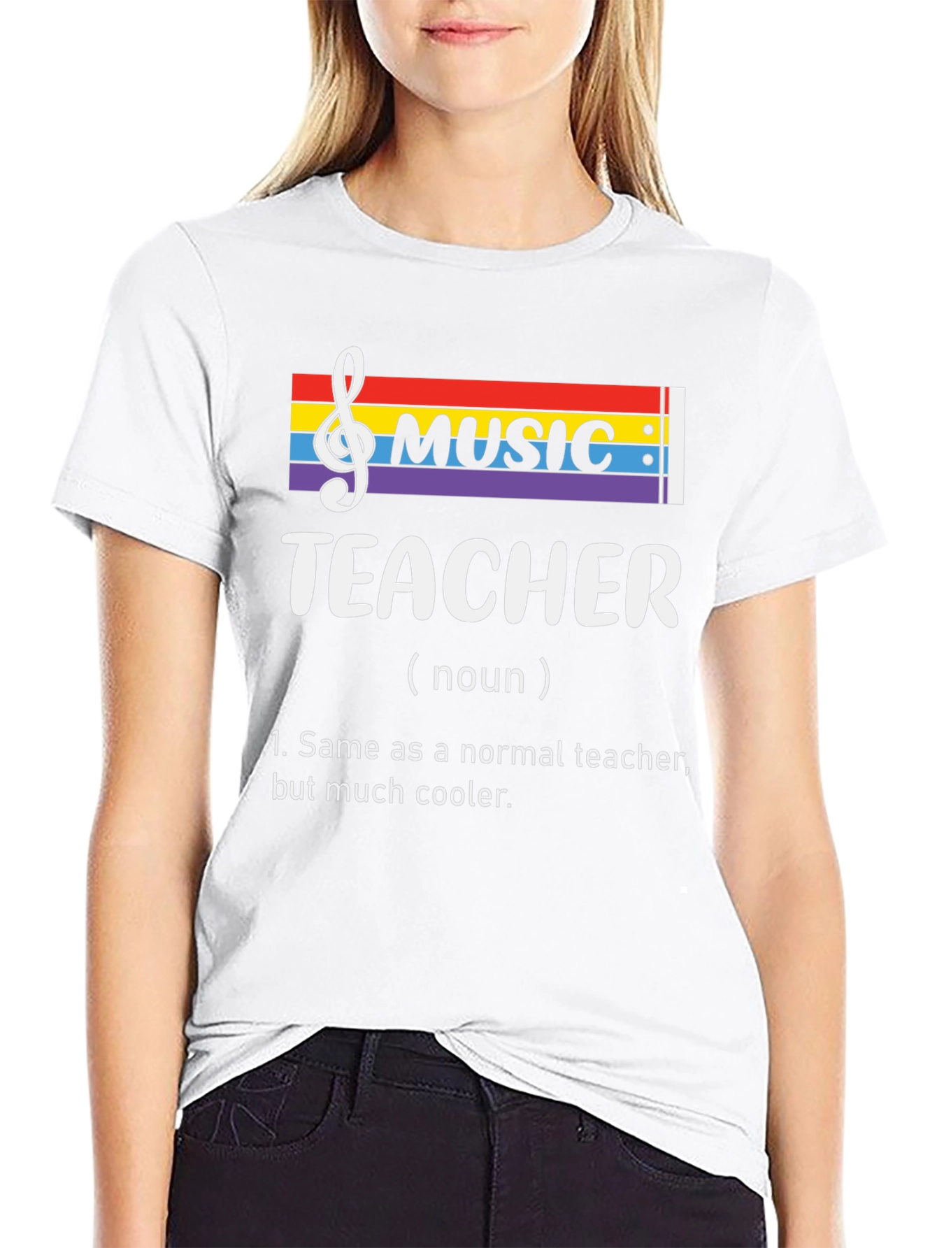 Black Music Teacher Definition T-Shirt - Cool Teacher Appreciation Tee view 9