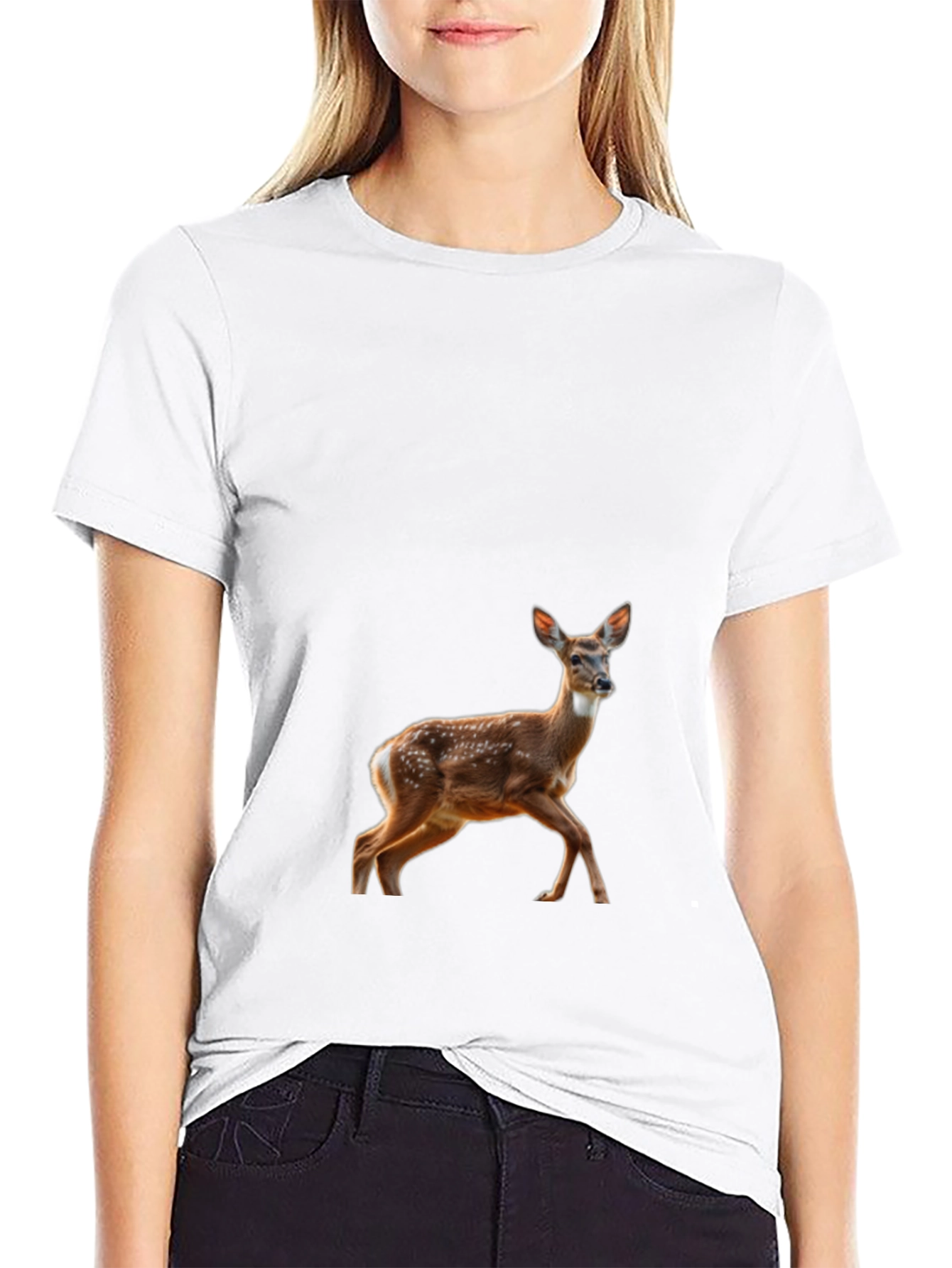 Black Deer Graphic Black T-Shirt view 9
