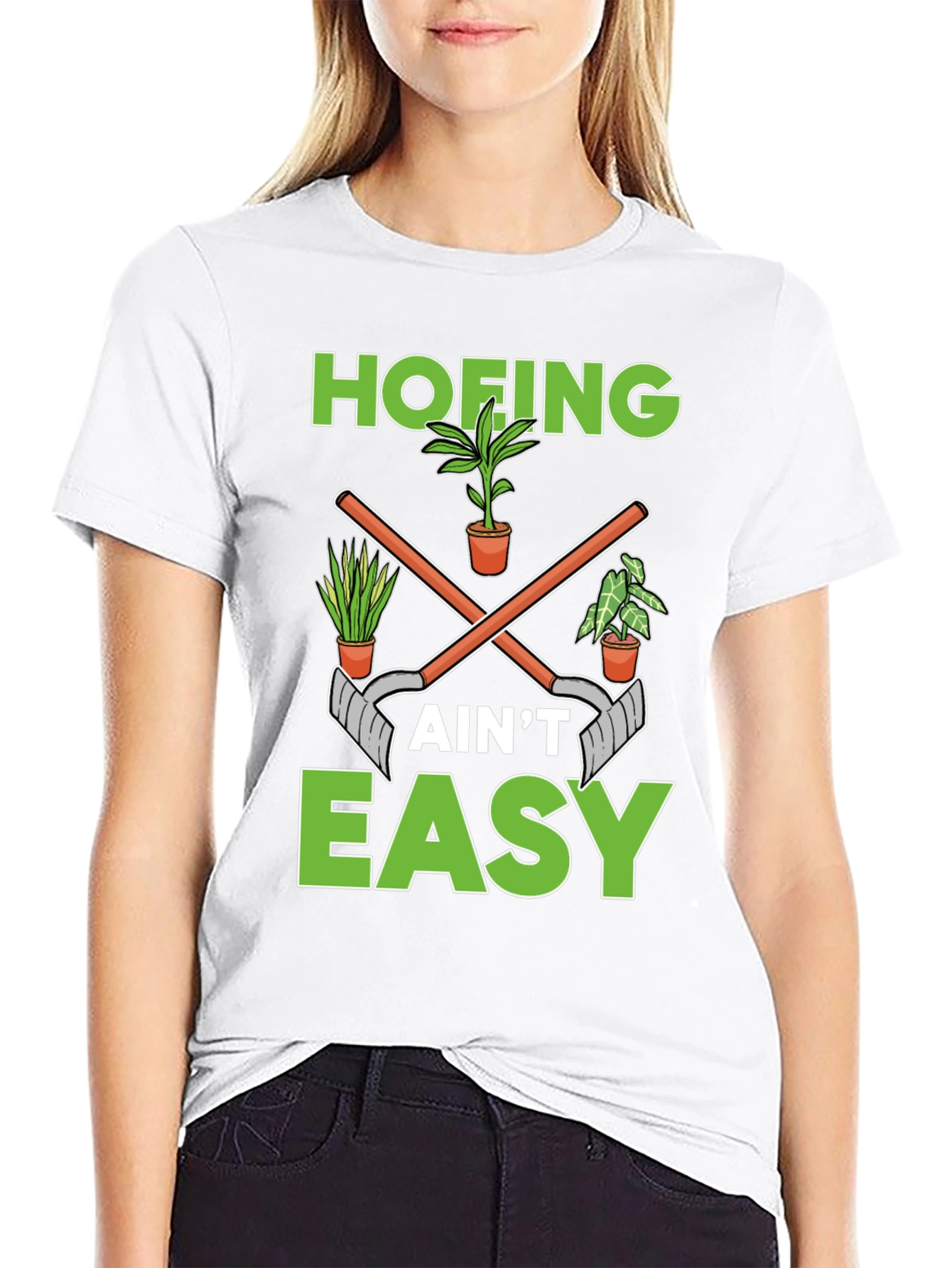 Black Hofing Ain't Easy Garden Humor T-Shirt view 9