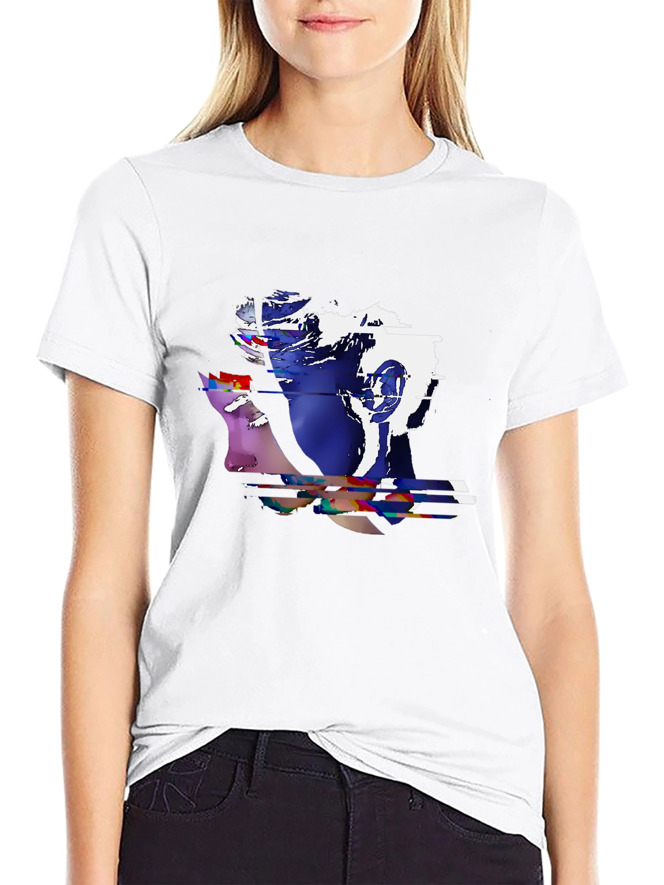 Black Abstract Graphic Print Black T-Shirt view 9