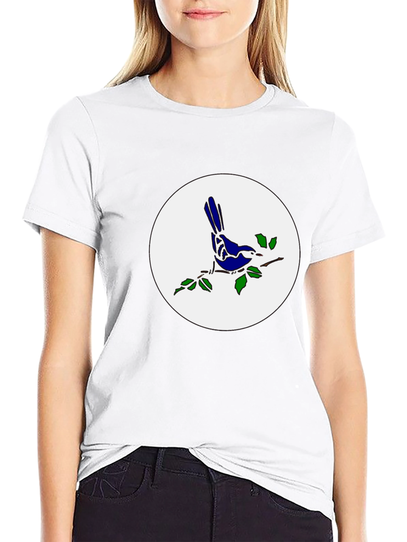 Black Bird on Branch T-Shirt - Stylish Graphic Tee view 9