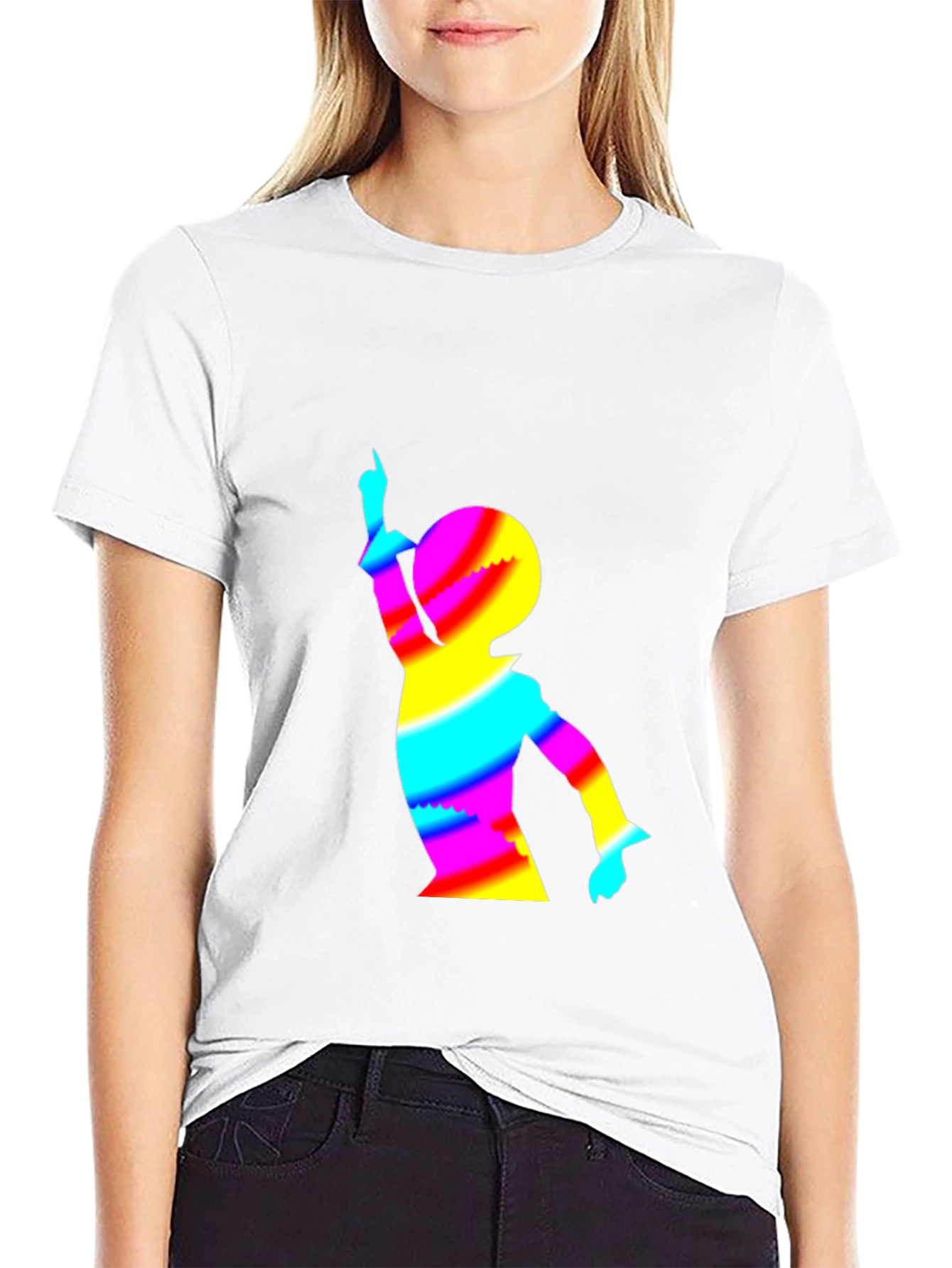 Black Retro Rainbow Silhouette Tee view 9
