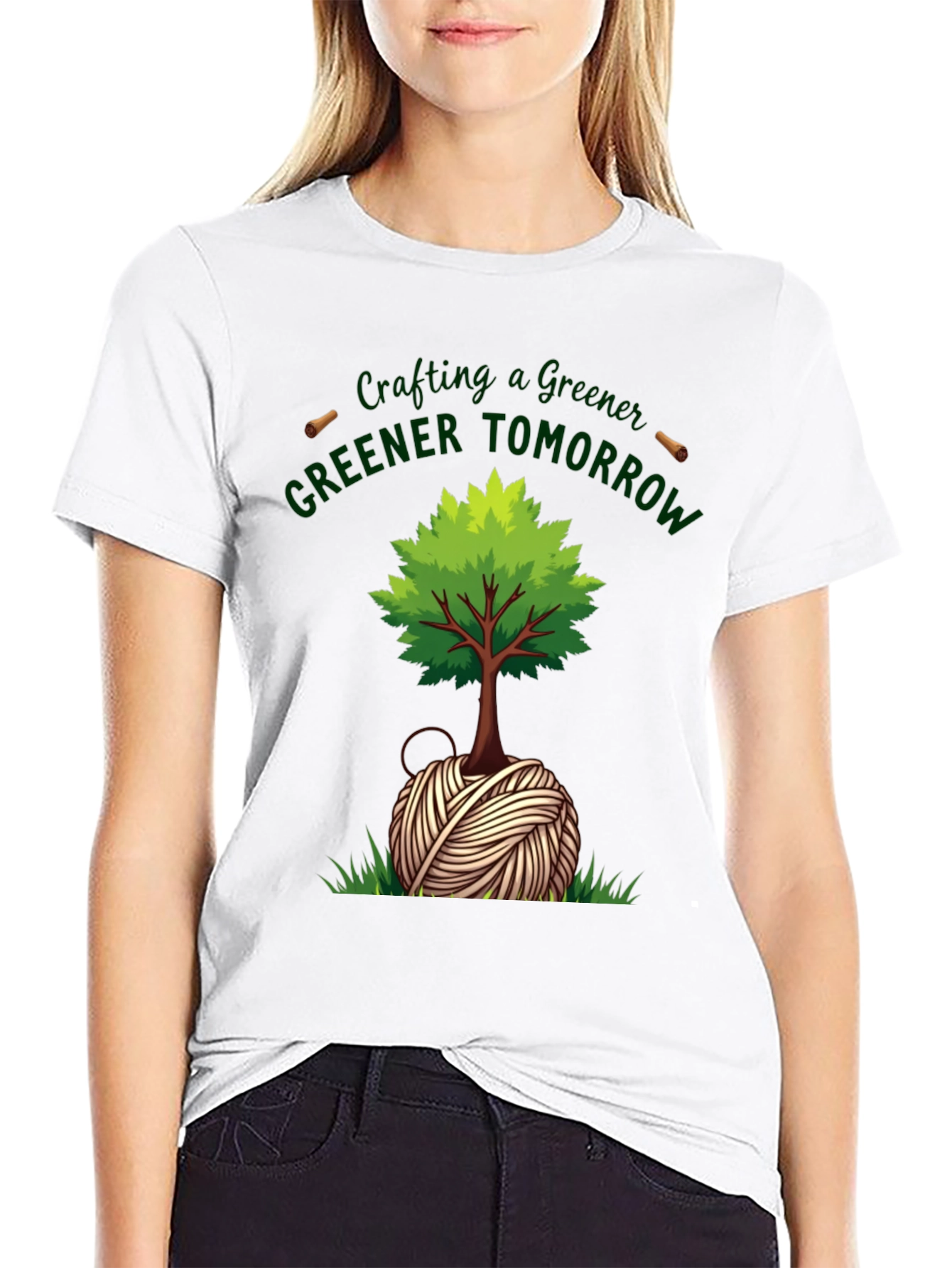 Black Crafting a Greener Tomorrow T-Shirt view 9