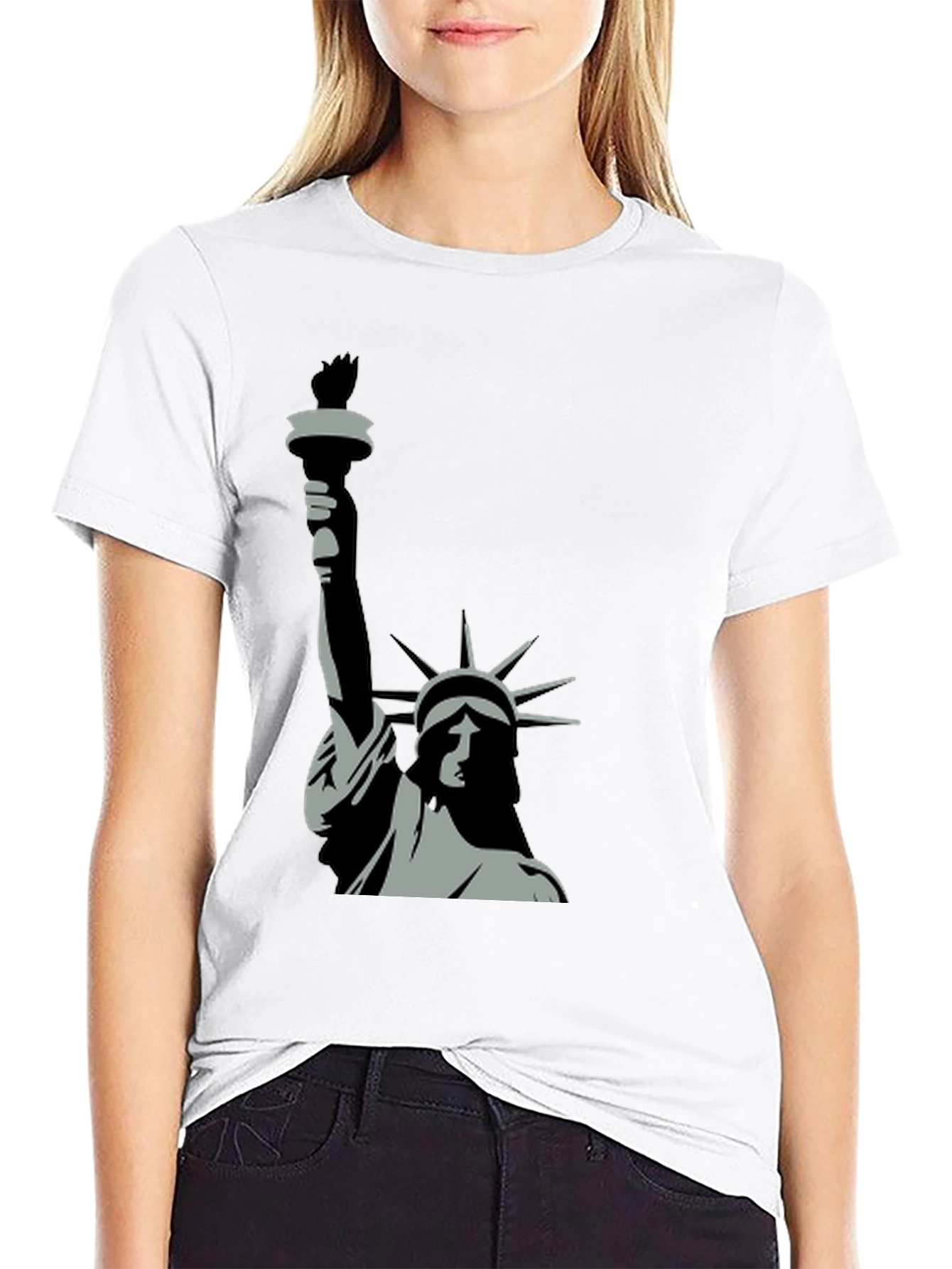 Black Statue of Liberty Graphic Tee - Black view 9