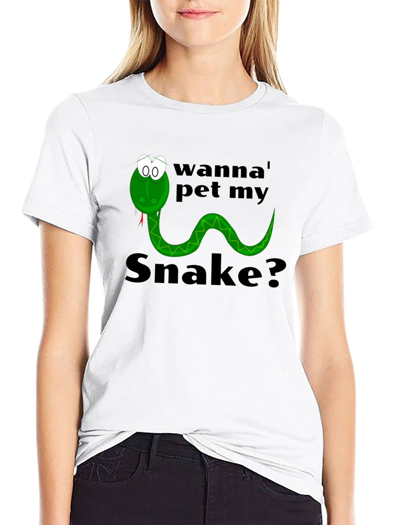 Black Wanna Pet My Snake? Funny Graphic Tee view 9