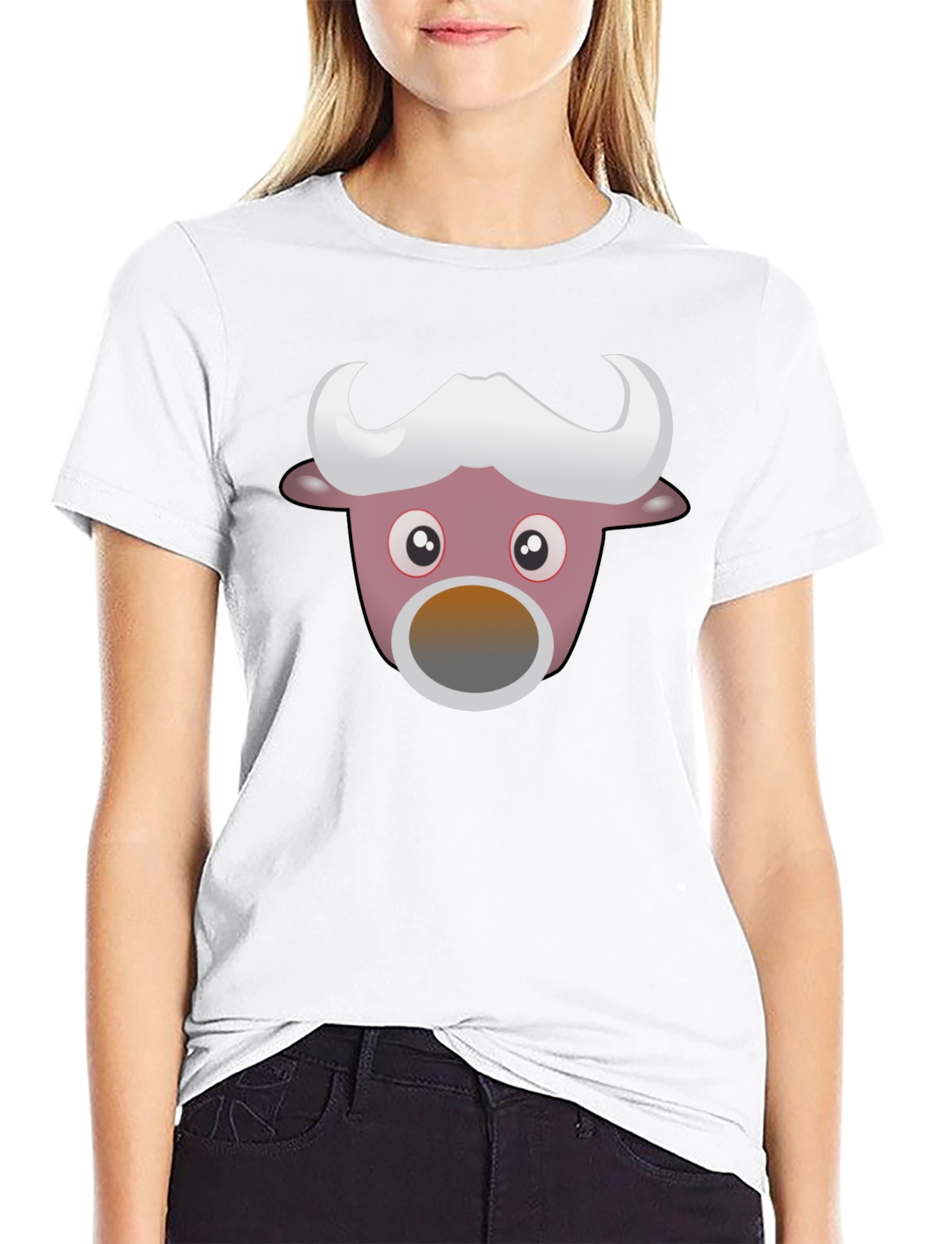 Black Funny Cartoon Animal Graphic Black T-Shirt view 9