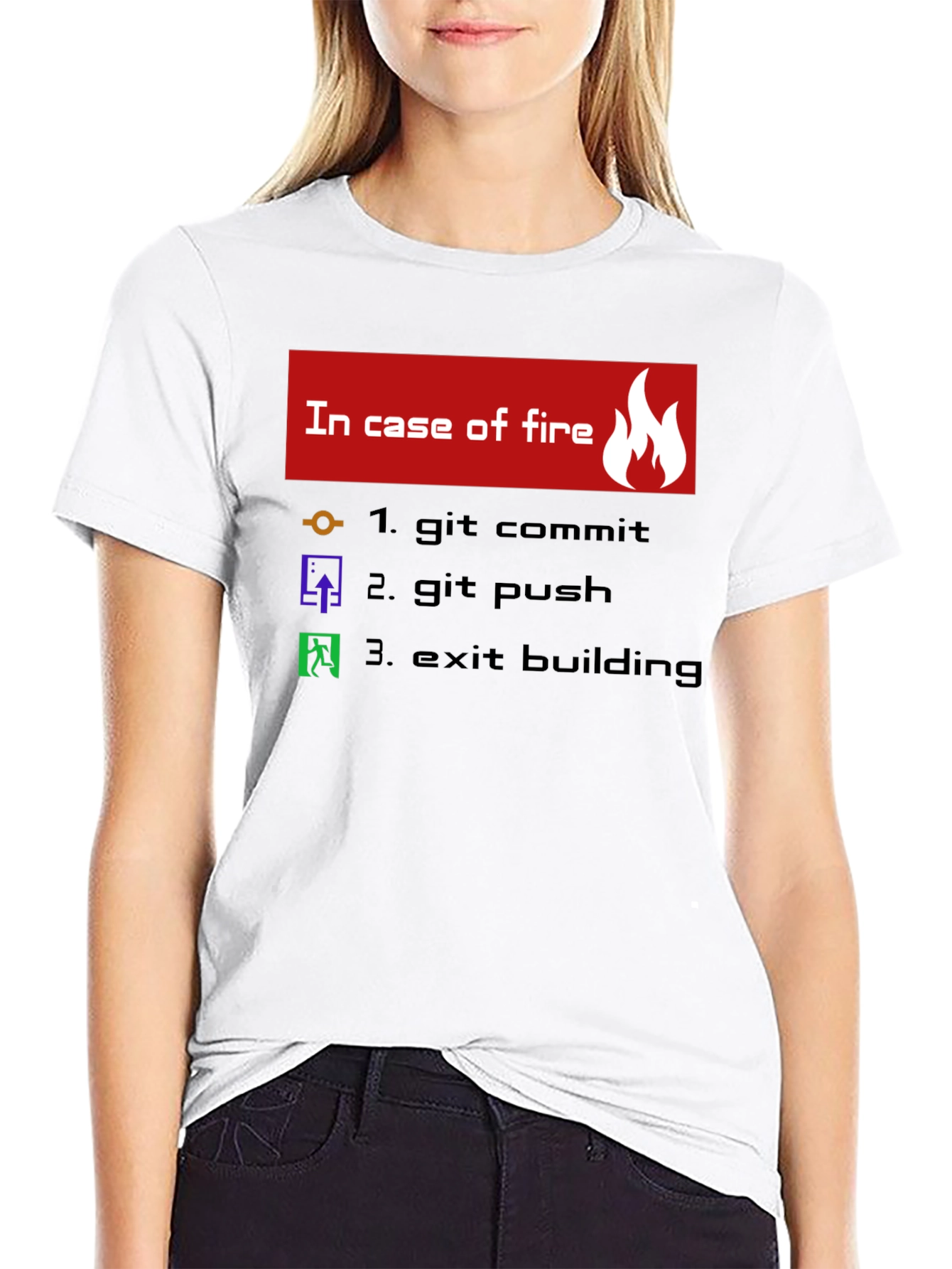 Black Funny Programmer T-Shirt - In Case of Fire view 9