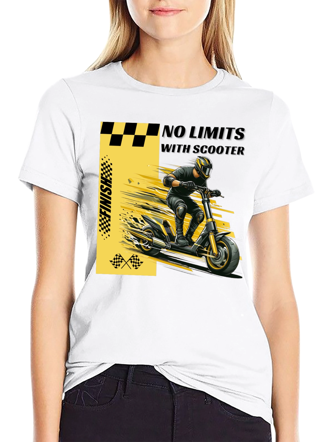 Black No Limits Scooter Graphic T-Shirt view 9