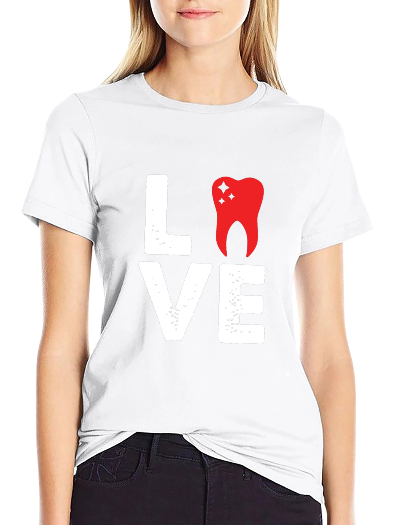 Black Love Tooth T-Shirt - Dentist Gift view 9