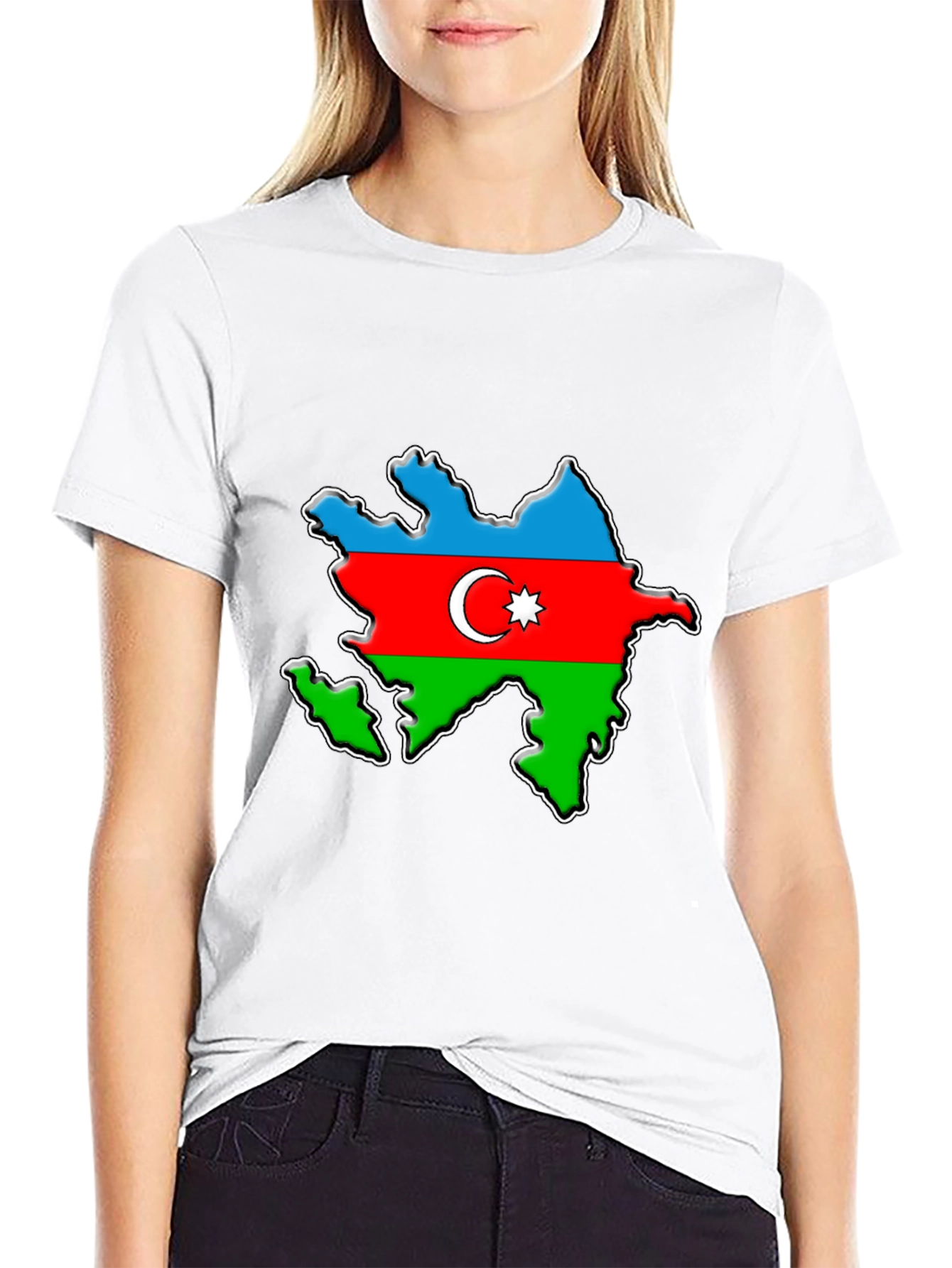 Black Azerbaijan Flag Map T-Shirt - Patriotic Pride Tee view 9