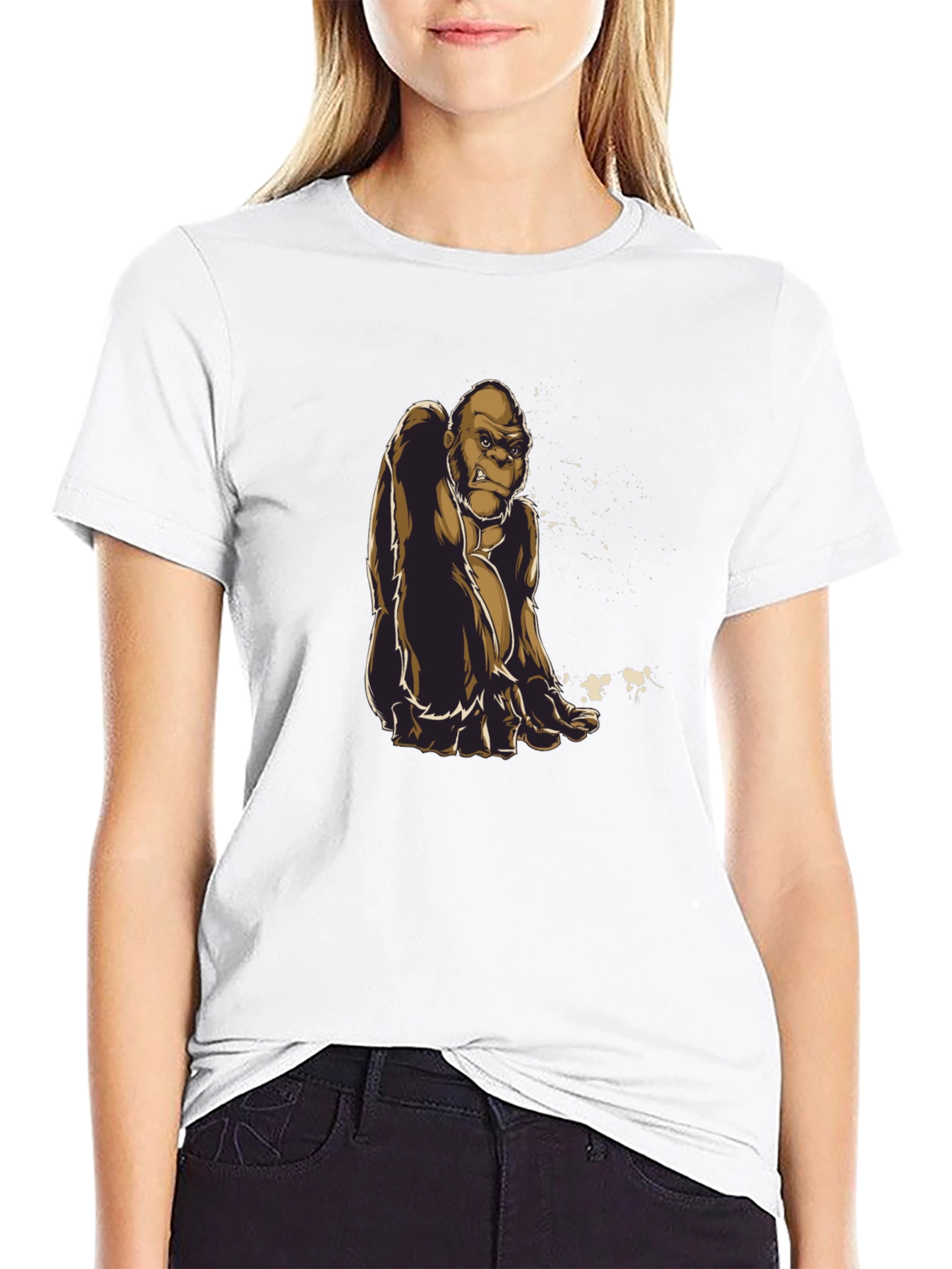 Black Gorilla Graphic Tee - Premium Black Cotton Shirt view 9