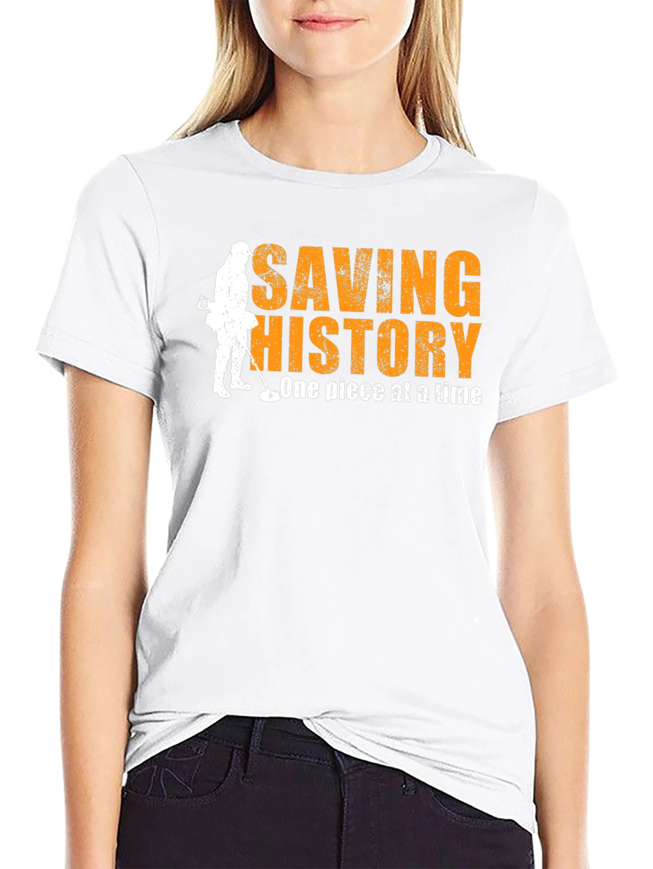 Black Saving History T-Shirt - Metal Detecting Tee view 9